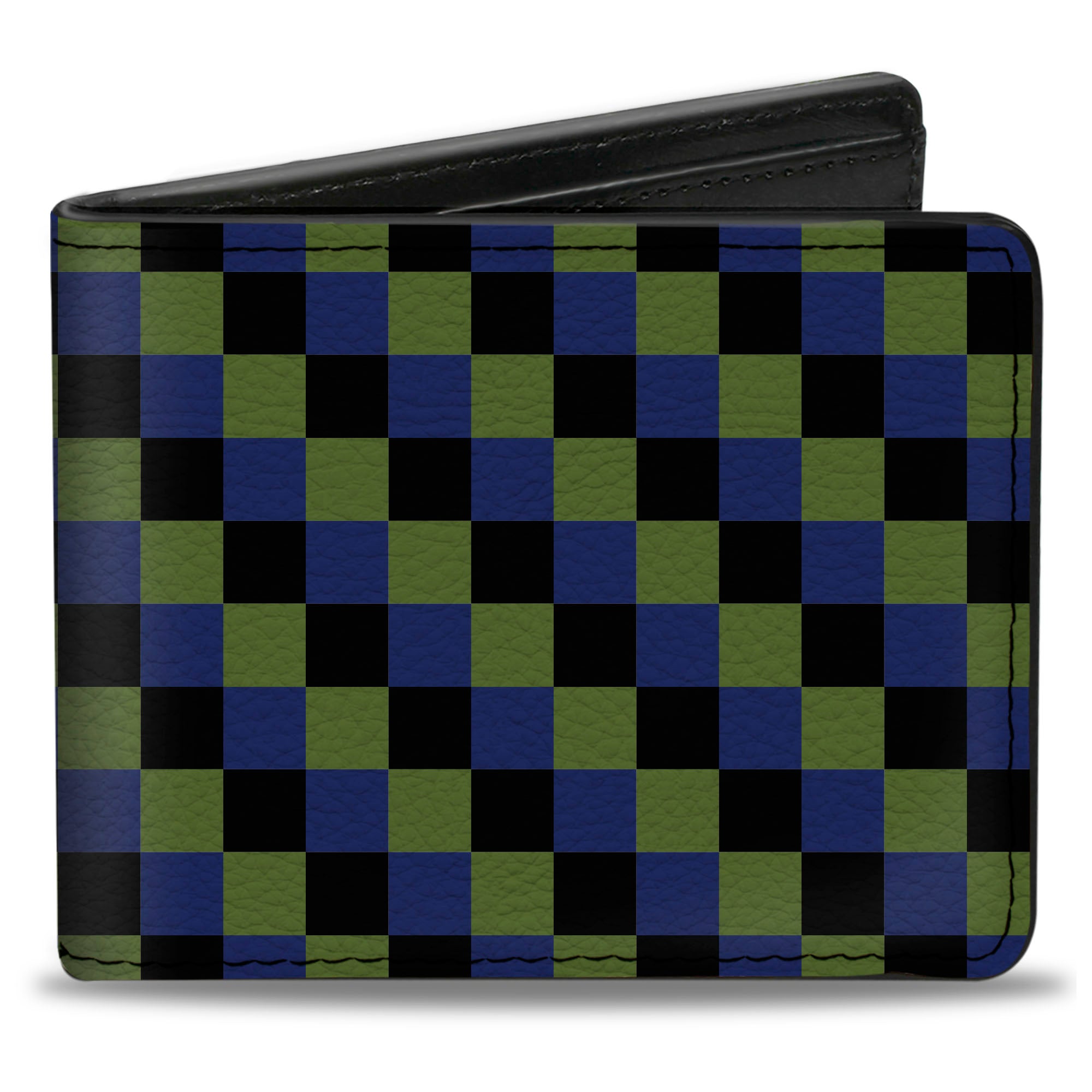 Bi-Fold Wallet - Checker Trio Green Black Blue Bi-Fold Wallets Buckle-Down