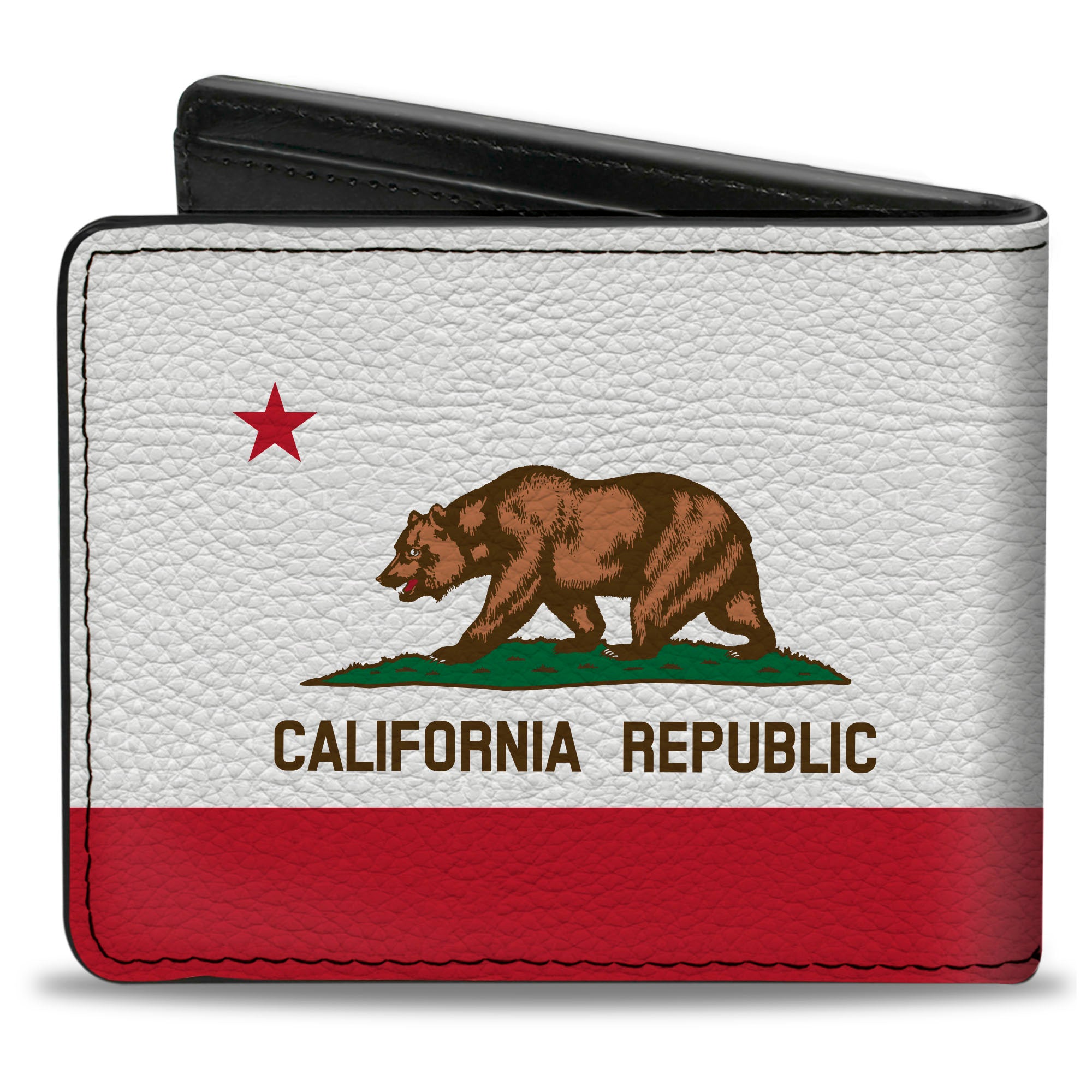 Bi-Fold Wallet - California Flag Repeat Black Bi-Fold Wallets Buckle-Down