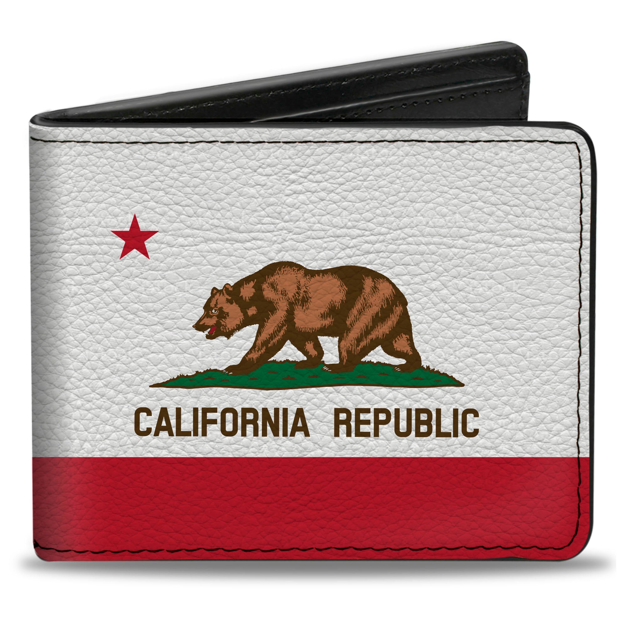 Bi-Fold Wallet - California Flag Repeat Black Bi-Fold Wallets Buckle-Down
