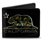 Bi-Fold Wallet - CALIFORNIA Flag Bear Black Camo Gray Camo Olive Bi-Fold Wallets Buckle-Down