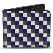 Bi-Fold Wallet - Checker Gray Purple White Bi-Fold Wallets Buckle-Down