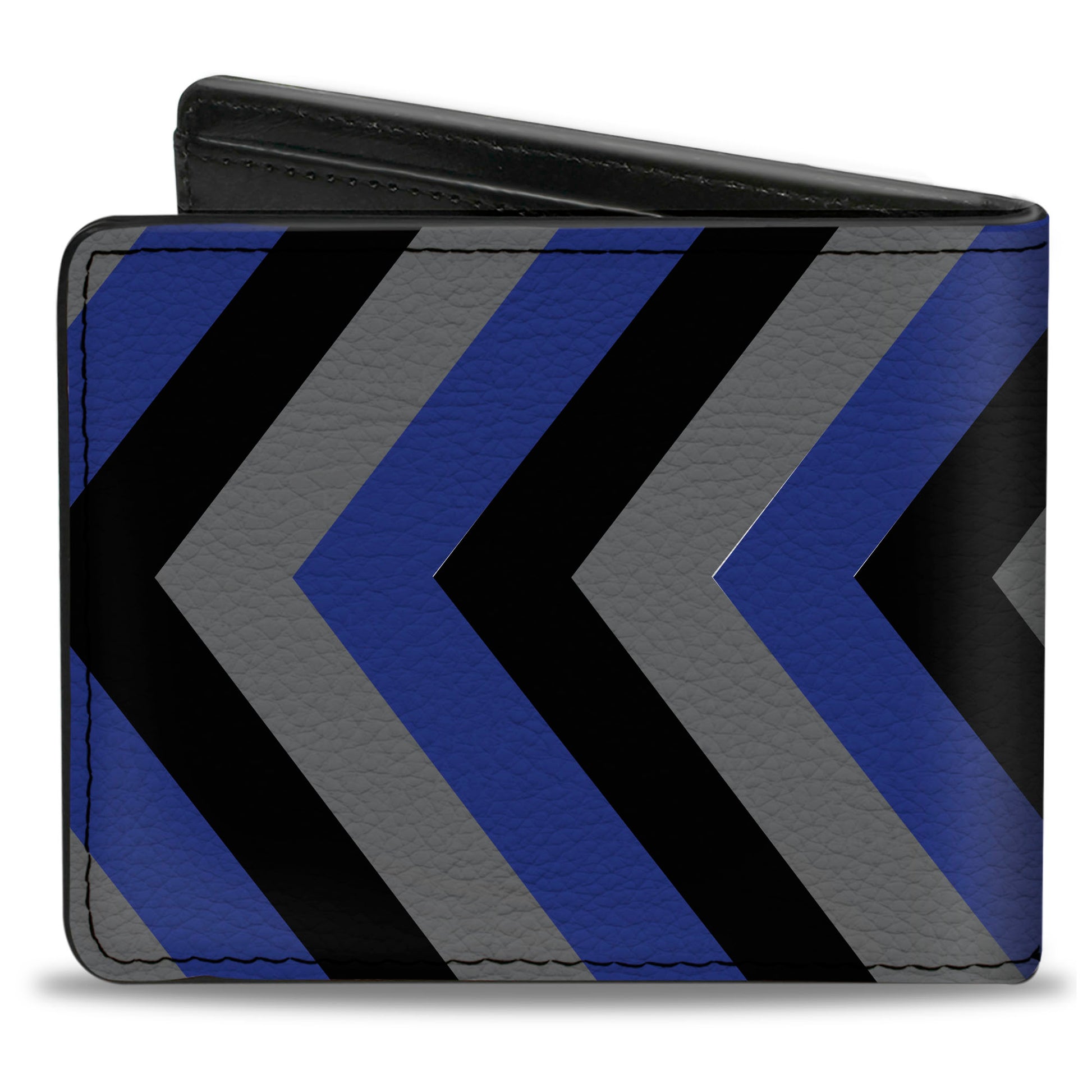 Bi-Fold Wallet - Chevron Blue Black Gray Bi-Fold Wallets Buckle-Down