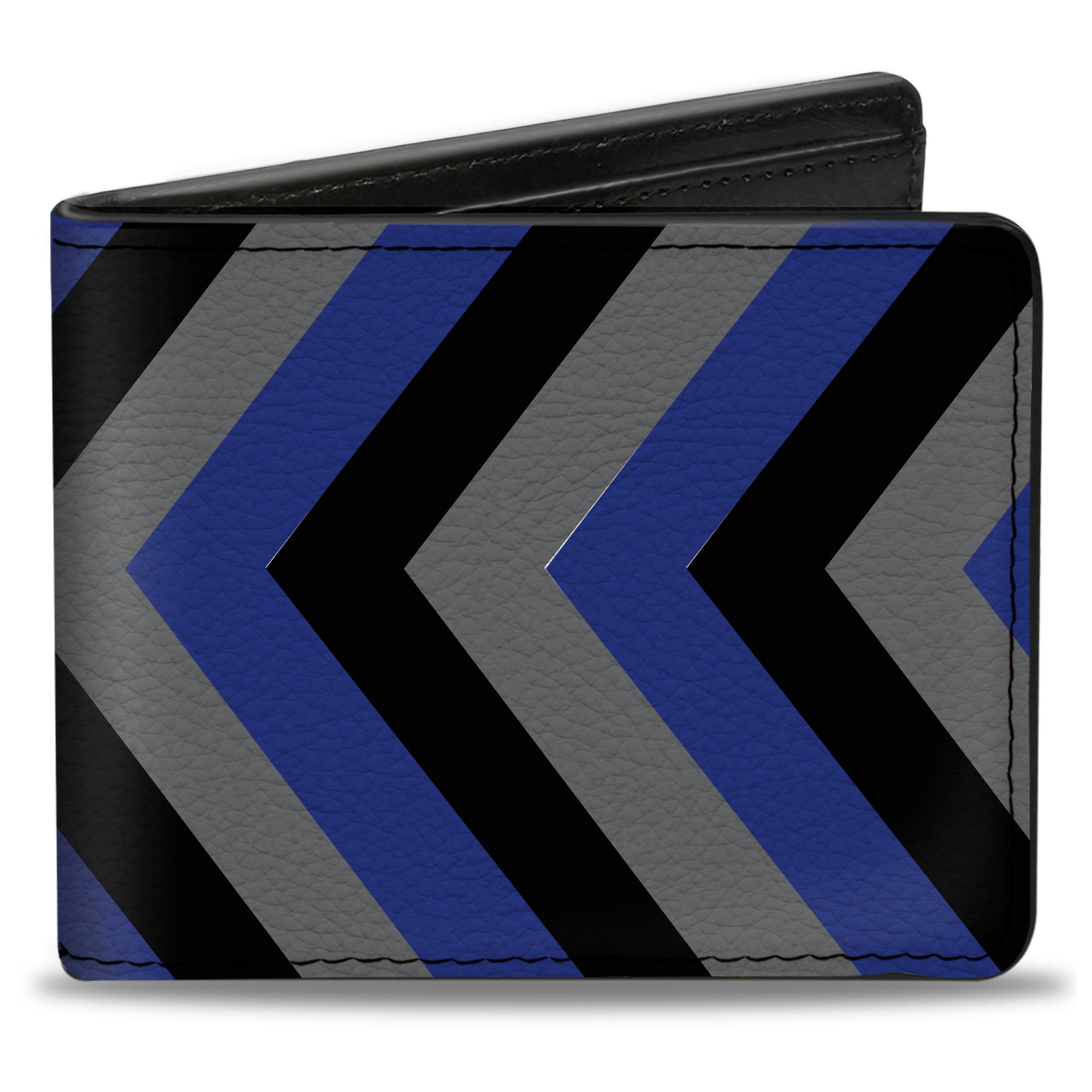 Bi-Fold Wallet - Chevron Blue Black Gray Bi-Fold Wallets Buckle-Down