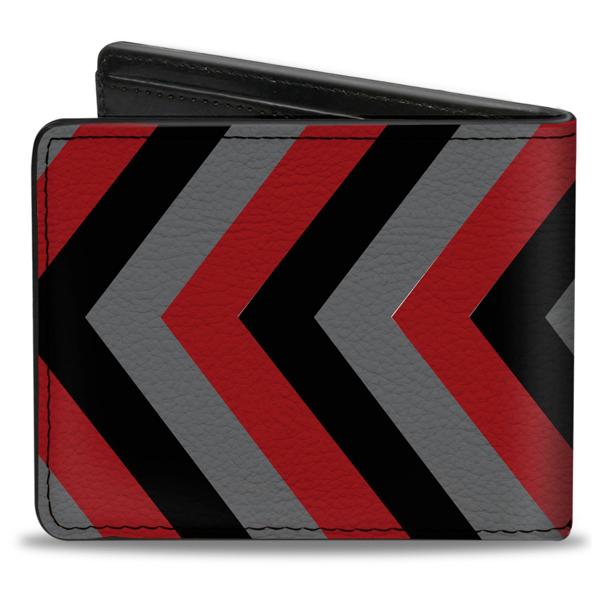 Bi-Fold Wallet - Chevron Red Black Gray Bi-Fold Wallets Buckle-Down