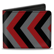 Bi-Fold Wallet - Chevron Red Black Gray Bi-Fold Wallets Buckle-Down