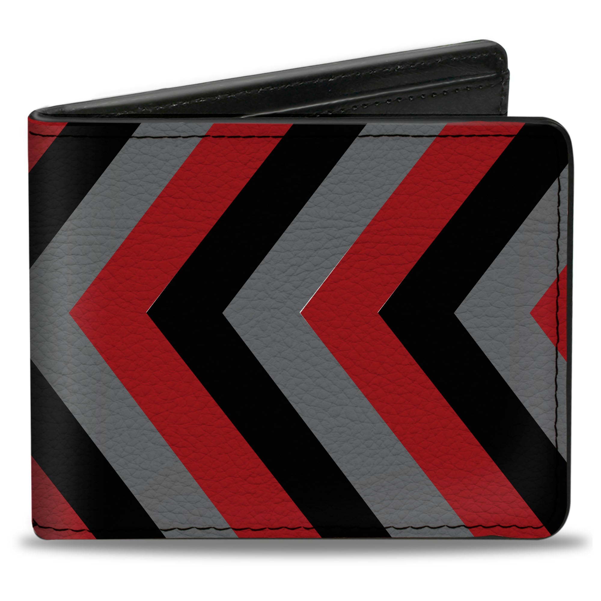 Bi-Fold Wallet - Chevron Red Black Gray Bi-Fold Wallets Buckle-Down