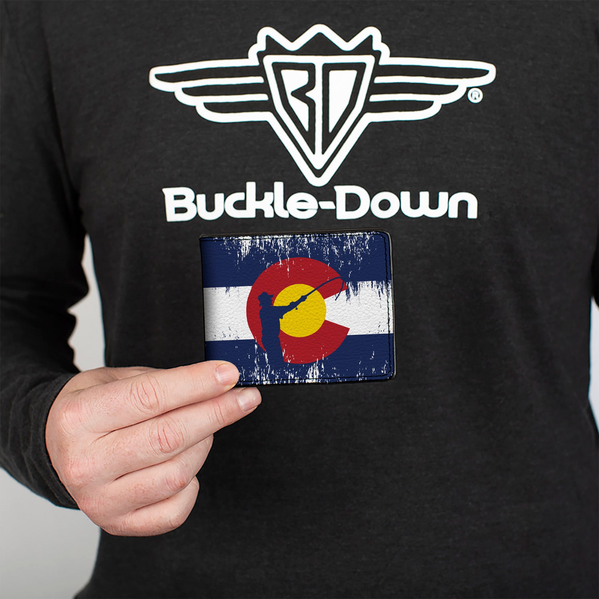 Bi-Fold Wallet - Colorado Flag Fisher Weathered Bi-Fold Wallets Buckle-Down