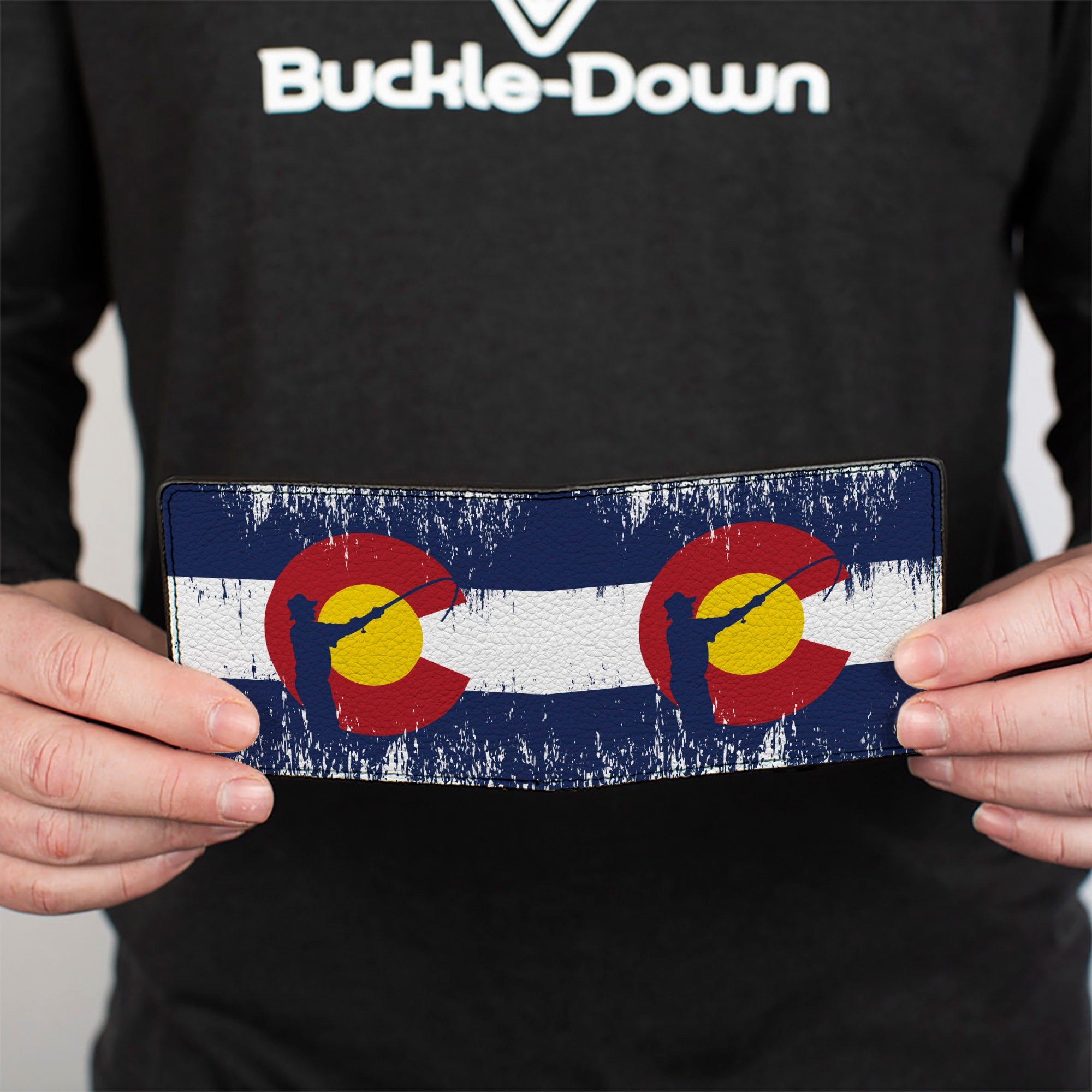 Bi-Fold Wallet - Colorado Flag Fisher Weathered Bi-Fold Wallets Buckle-Down