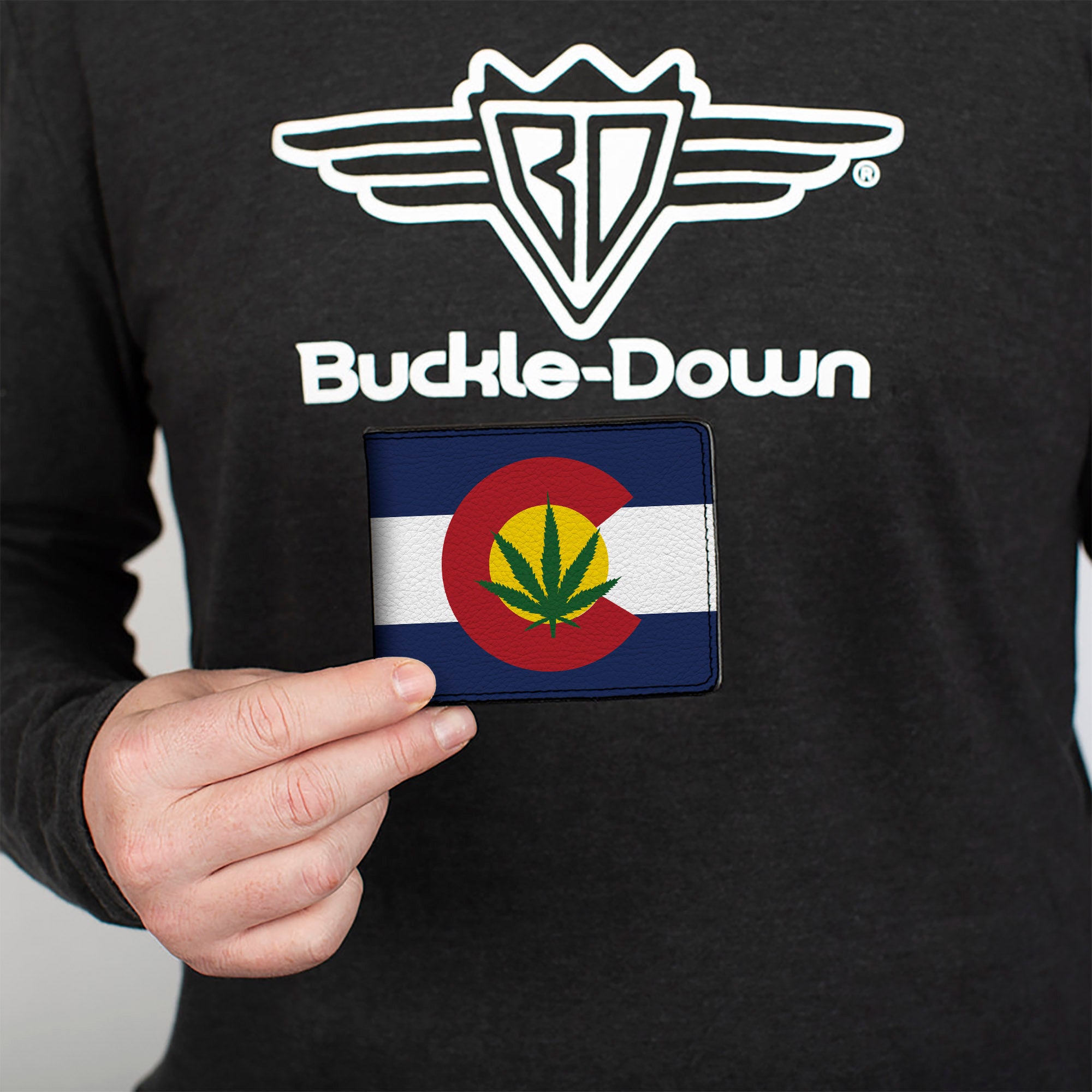 Bi-Fold Wallet - Colorado Flag Marijuana Leaf Bi-Fold Wallets Buckle-Down