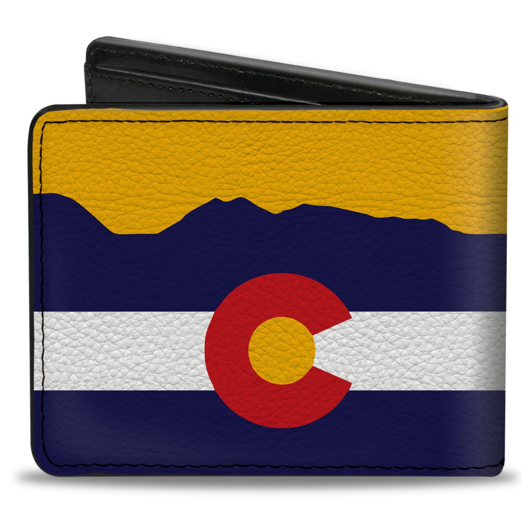Bi-Fold Wallet - Colorado Flag Mountain Silhouette Yellow Bi-Fold Wallets Buckle-Down