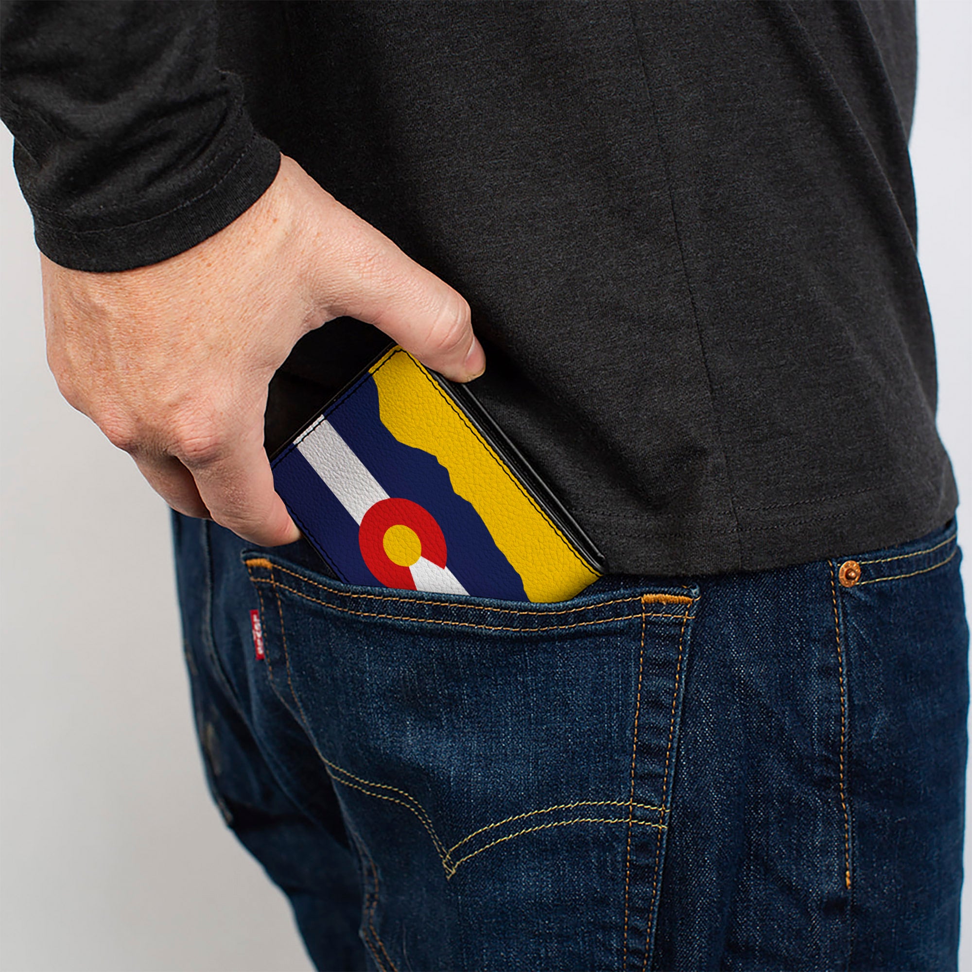 Bi-Fold Wallet - Colorado Flag Mountain Silhouette Yellow Bi-Fold Wallets Buckle-Down