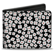 Bi-Fold Wallet - Ditsy Floral Black White Red Bi-Fold Wallets Buckle-Down