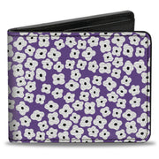 Bi-Fold Wallet - Ditsy Floral Lavender White Black Bi-Fold Wallets Buckle-Down