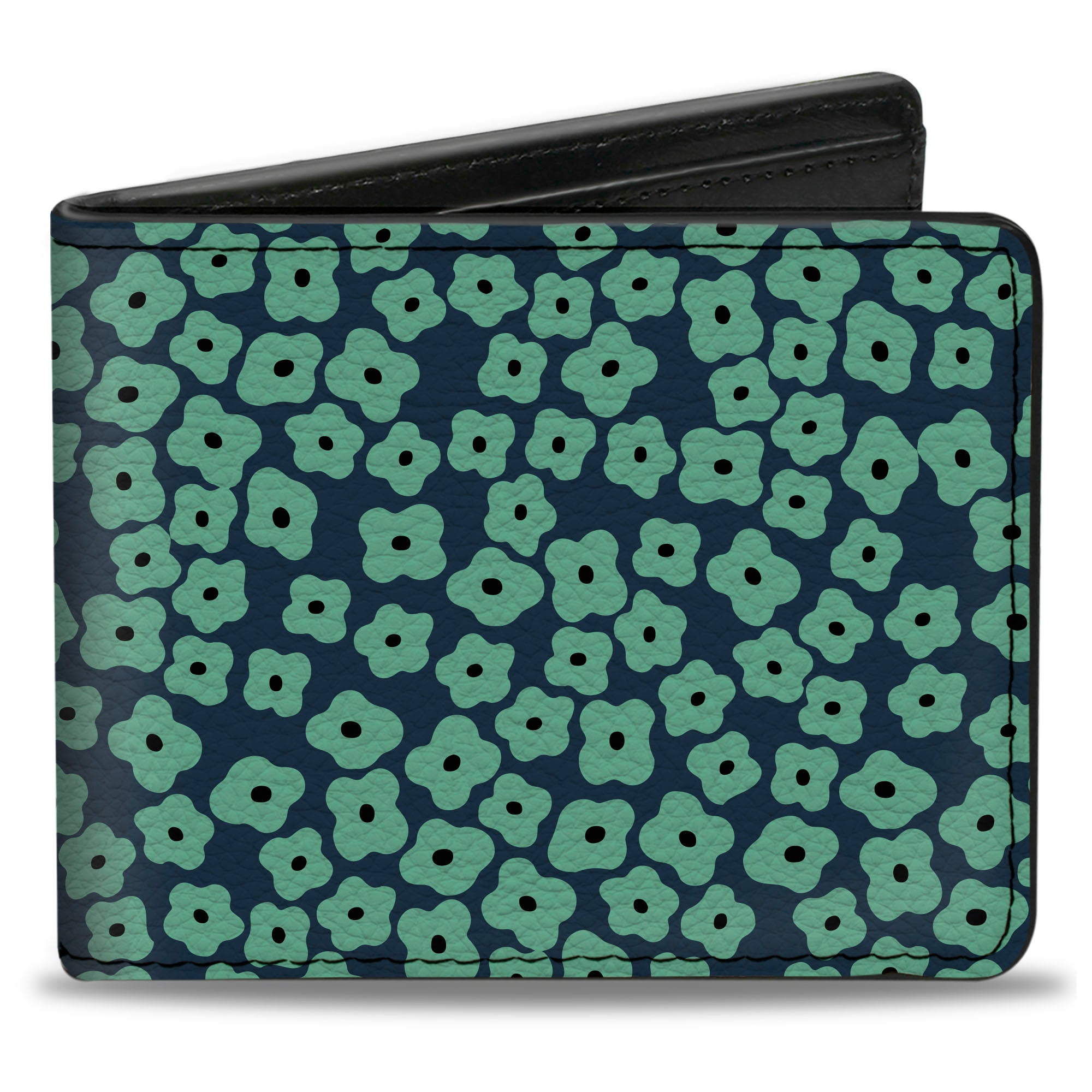 Bi-Fold Wallet - Ditsy Floral Teal Light Teal Teal Bi-Fold Wallets Buckle-Down
