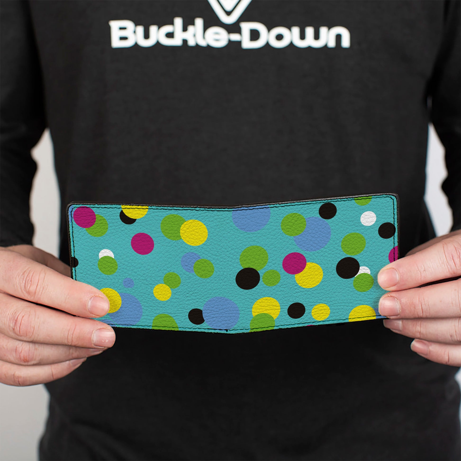 Bi-Fold Wallet - Dots Seafoam Green Multi Pastel Bi-Fold Wallets Buckle-Down