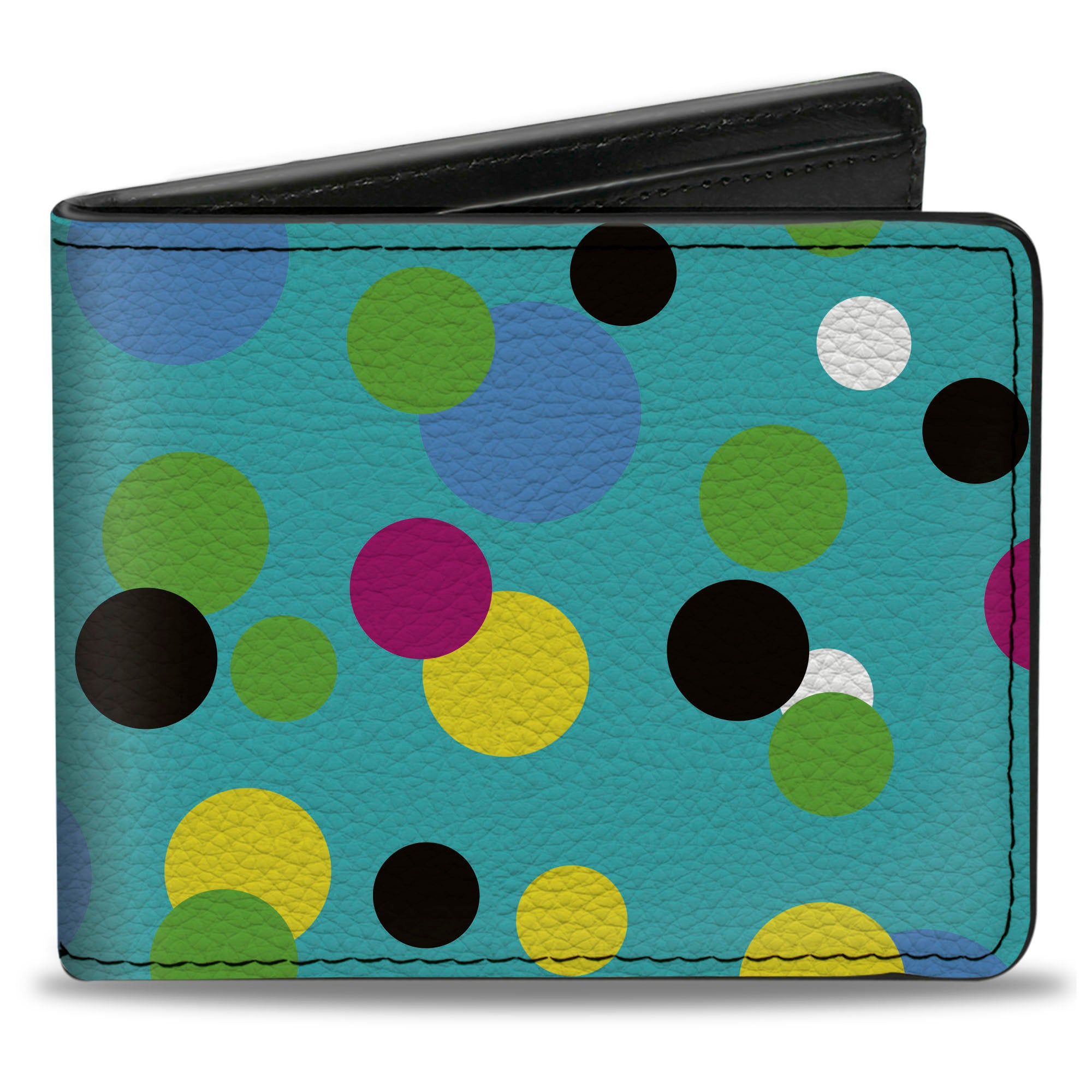 Bi-Fold Wallet - Dots Seafoam Green Multi Pastel Bi-Fold Wallets Buckle-Down