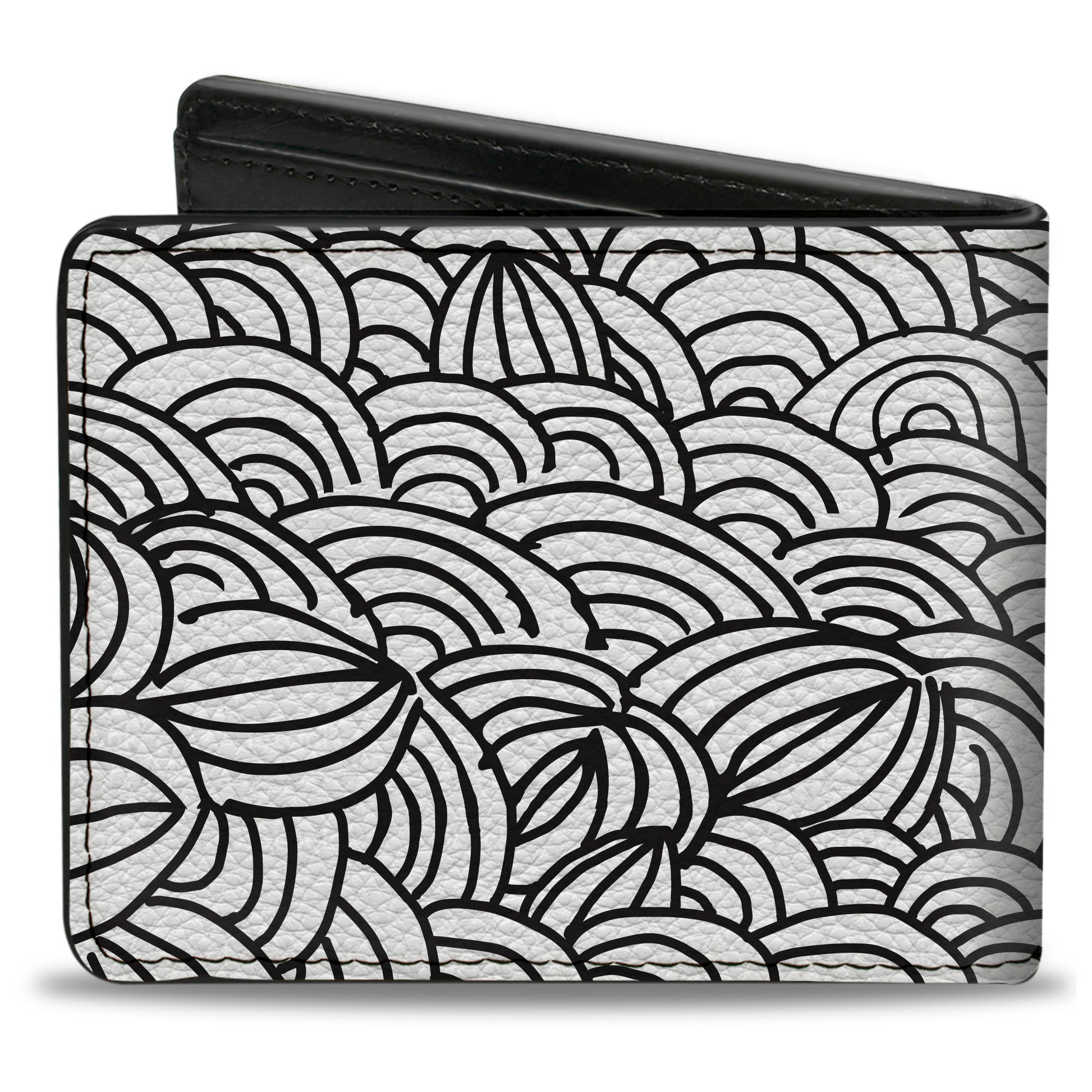 Bi-Fold Wallet - Doodle1 White Black Bi-Fold Wallets Buckle-Down