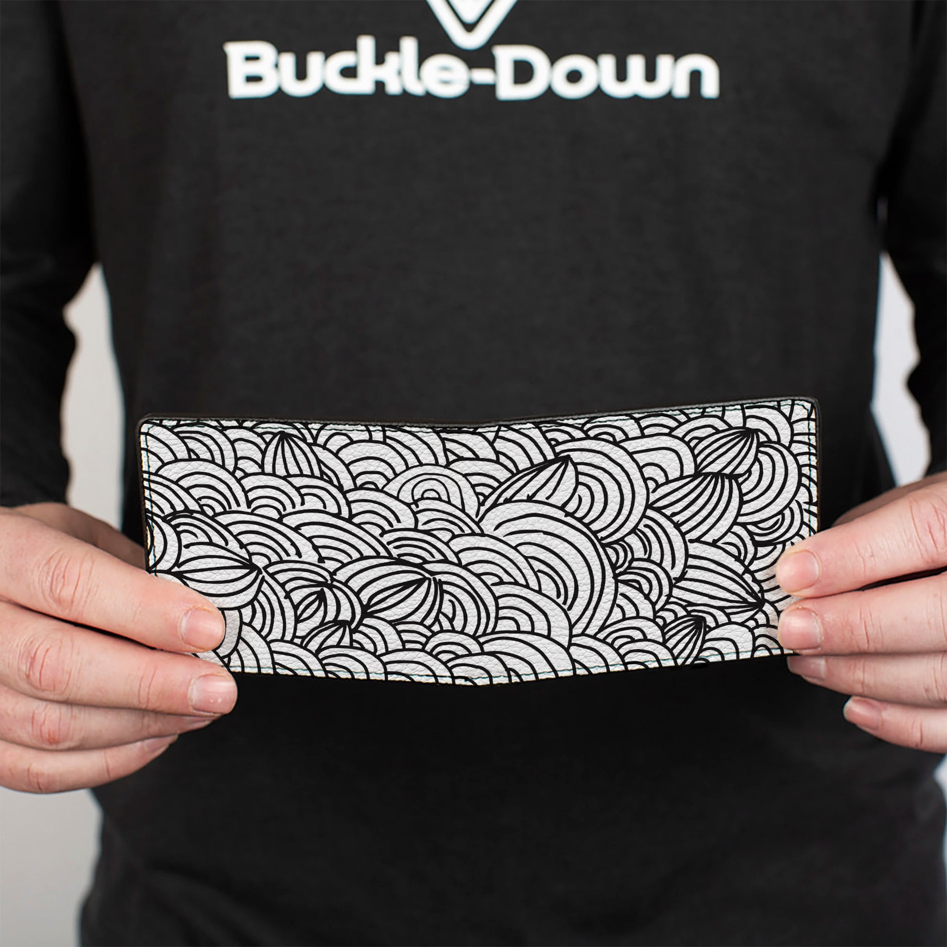 Bi-Fold Wallet - Doodle1 White Black Bi-Fold Wallets Buckle-Down