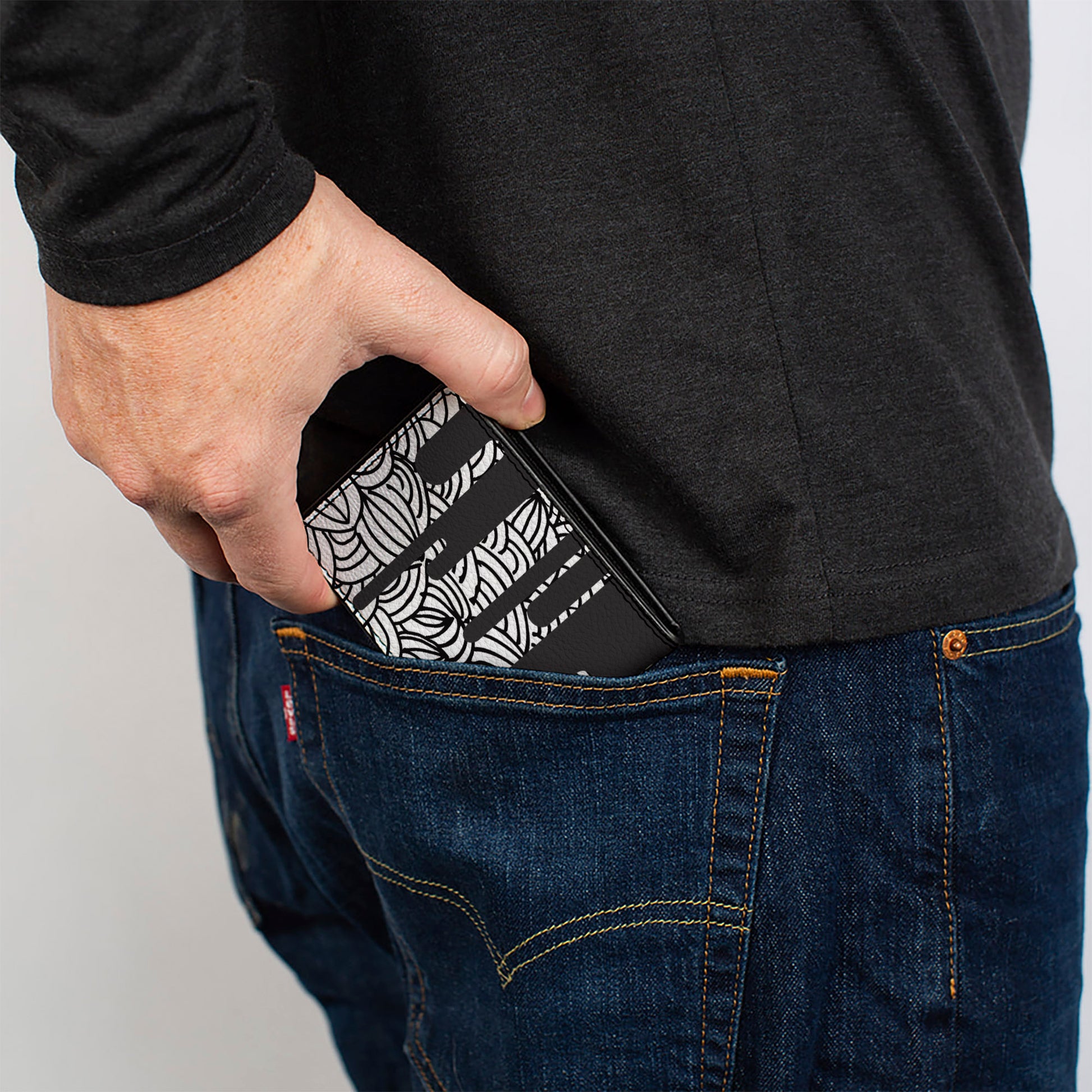 Bi-Fold Wallet - Doodle1 Paint Drips White Black Bi-Fold Wallets Buckle-Down