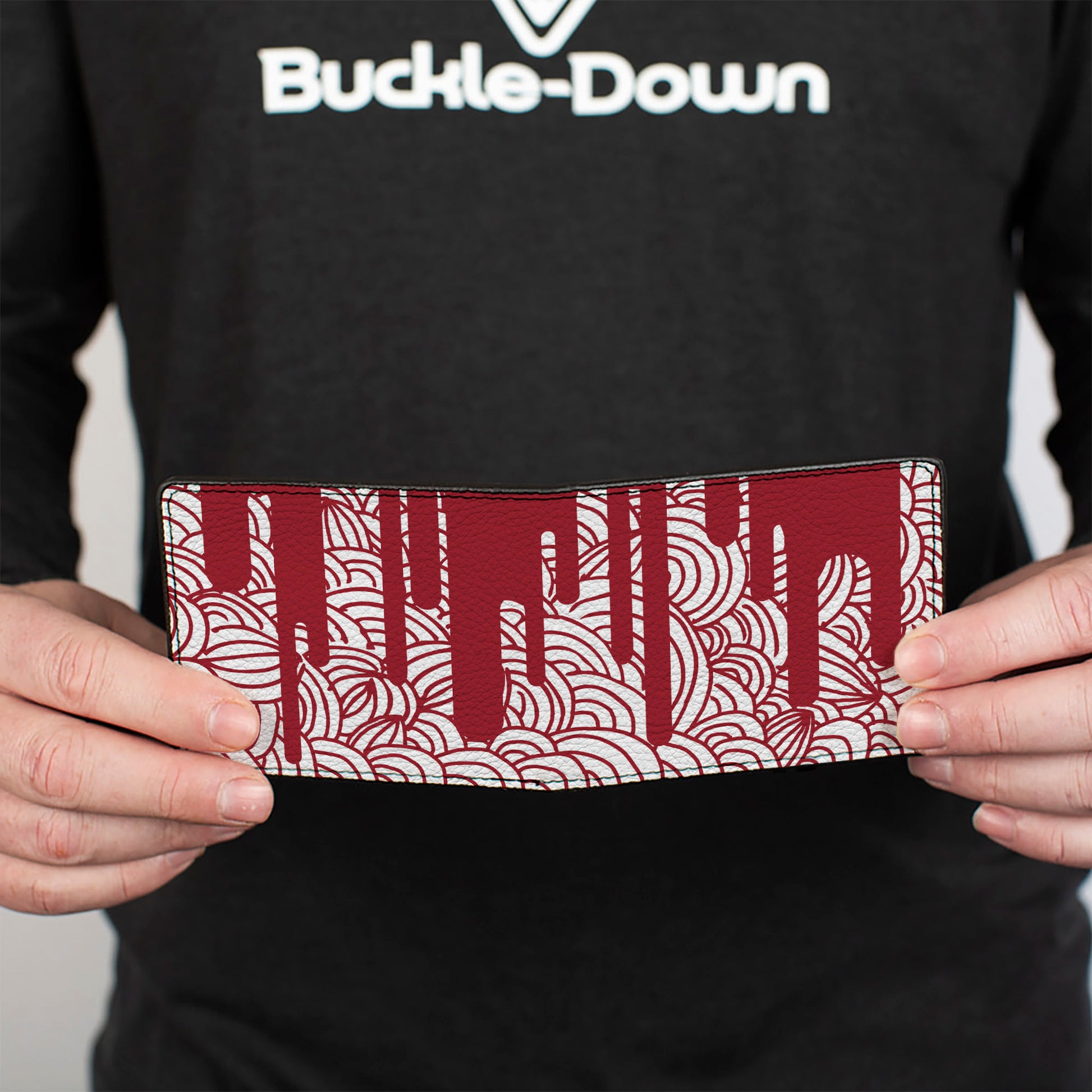 Bi-Fold Wallet - Doodle1 Paint Drips White Red Bi-Fold Wallets Buckle-Down
