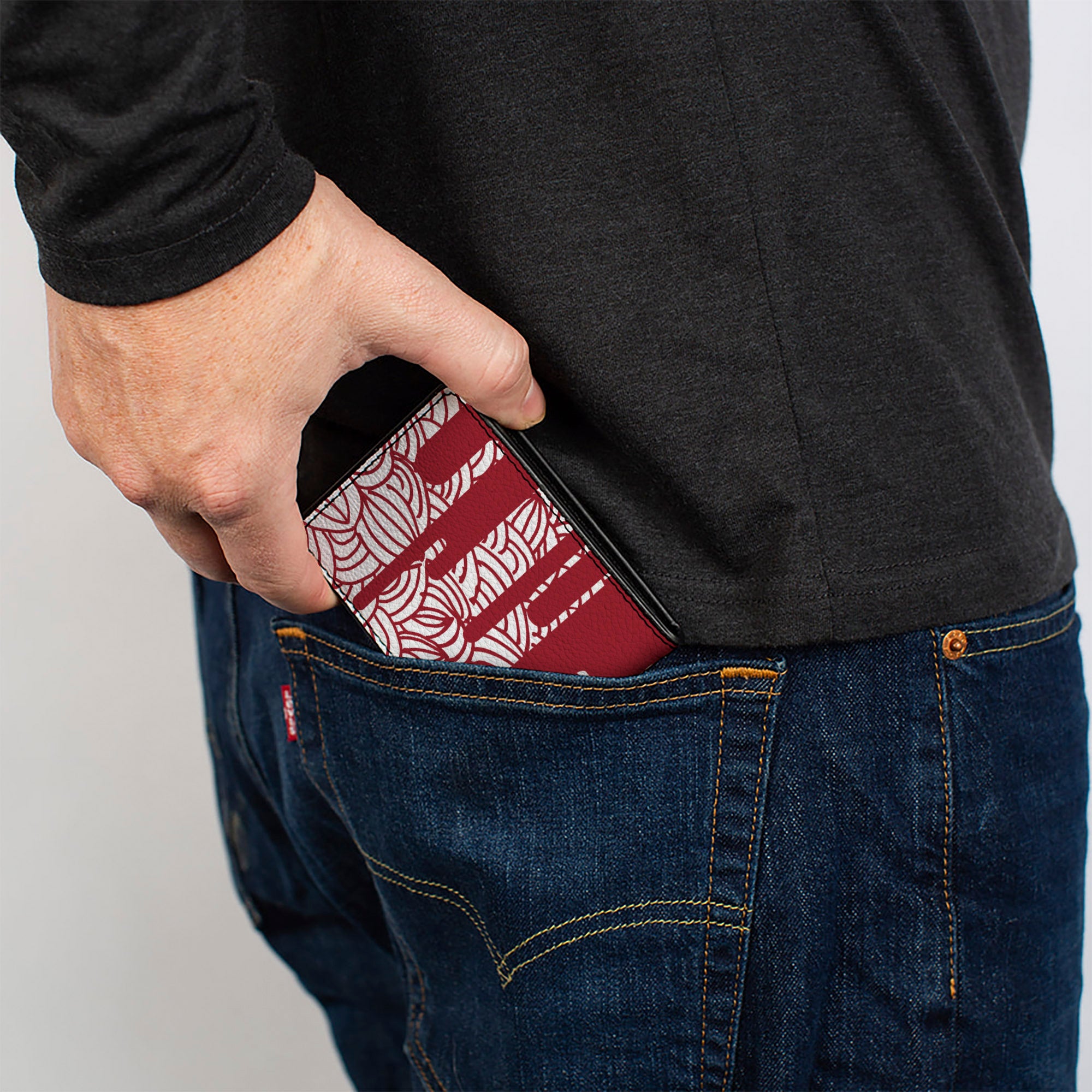 Bi-Fold Wallet - Doodle1 Paint Drips White Red Bi-Fold Wallets Buckle-Down