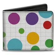 Bi-Fold Wallet - Dots Grid White Gray Multi Color Bi-Fold Wallets Buckle-Down