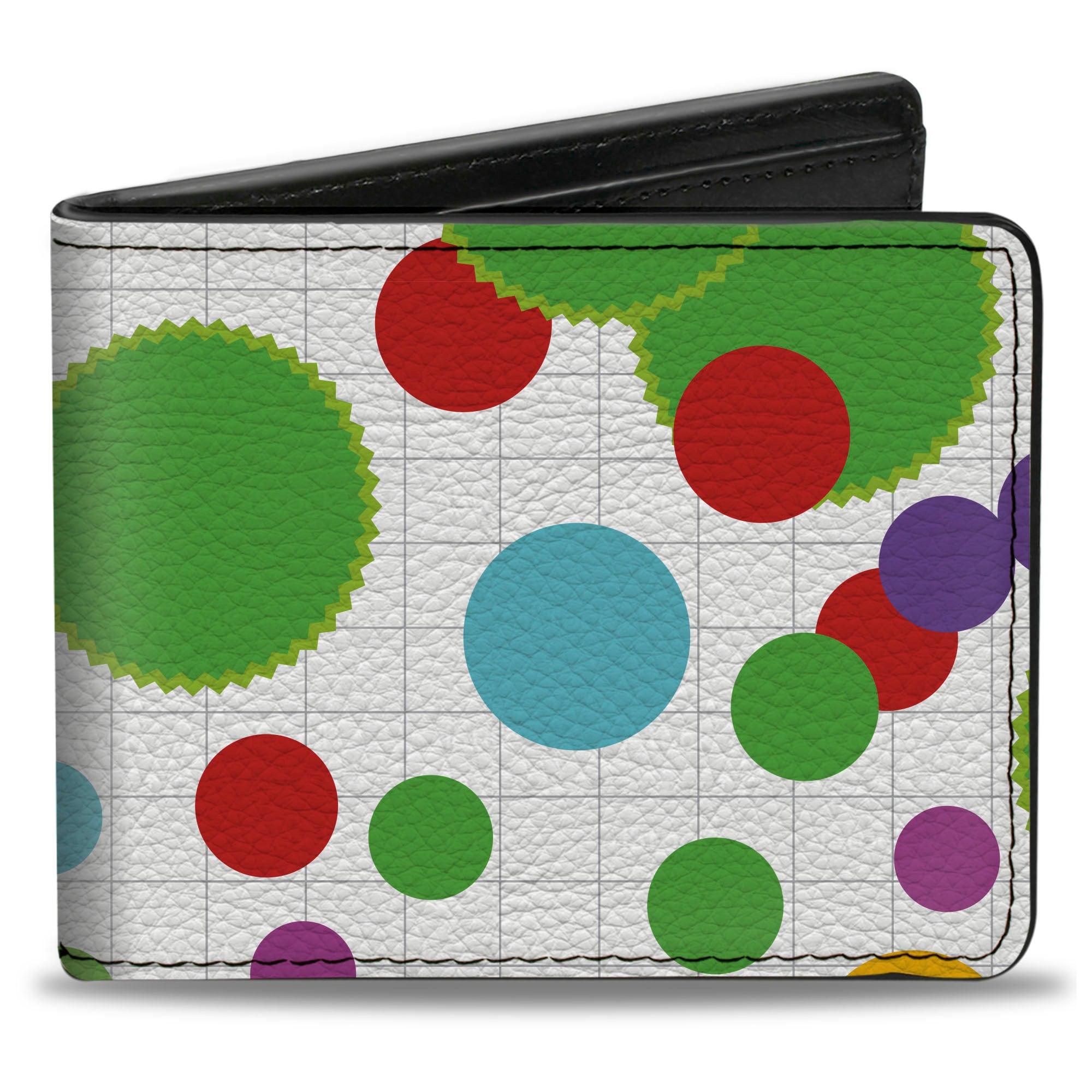Bi-Fold Wallet - Dots Grid2 White Gray Multi Color Bi-Fold Wallets Buckle-Down