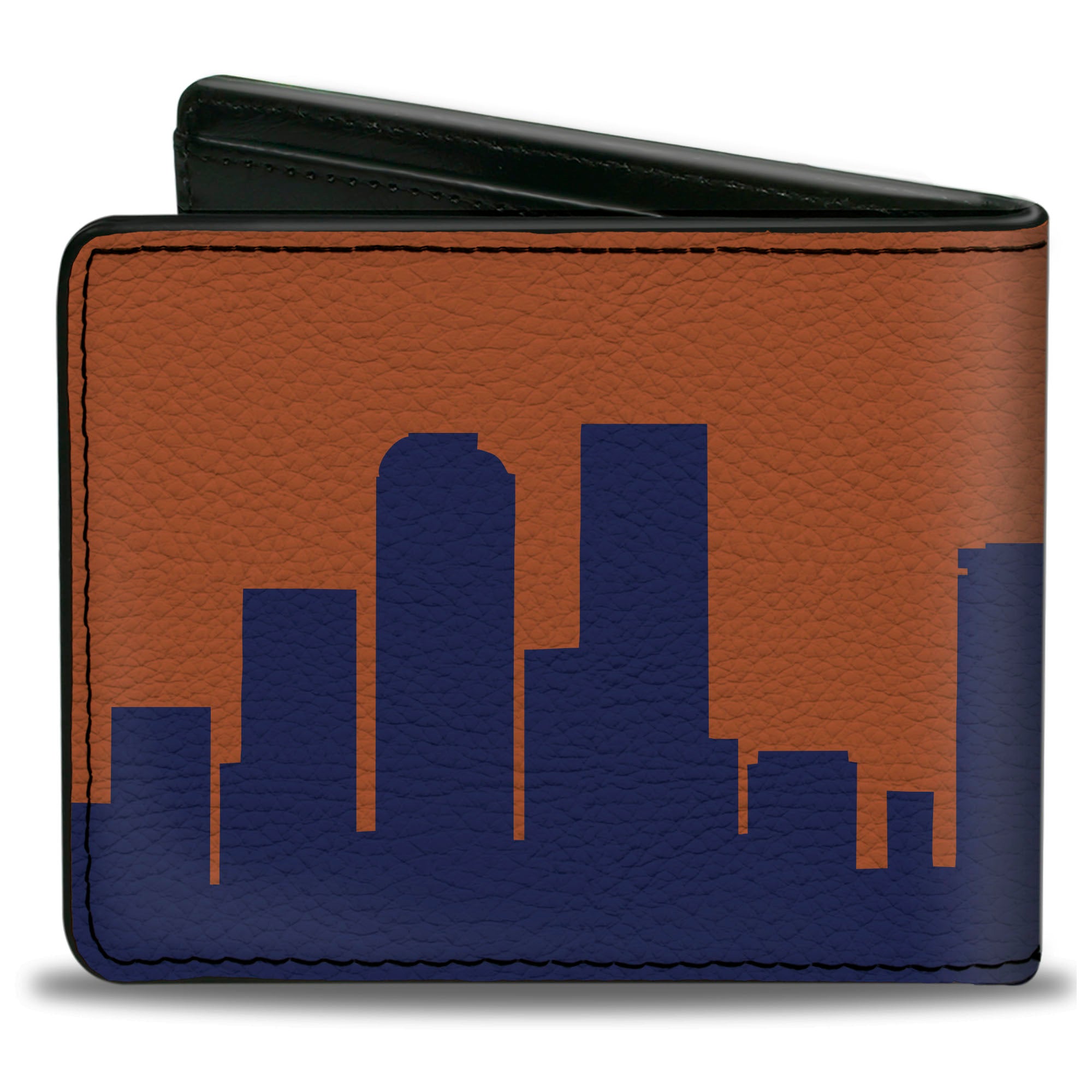 Bi-Fold Wallet - Denver Solid Skyline Orange Navy Bi-Fold Wallets Buckle-Down