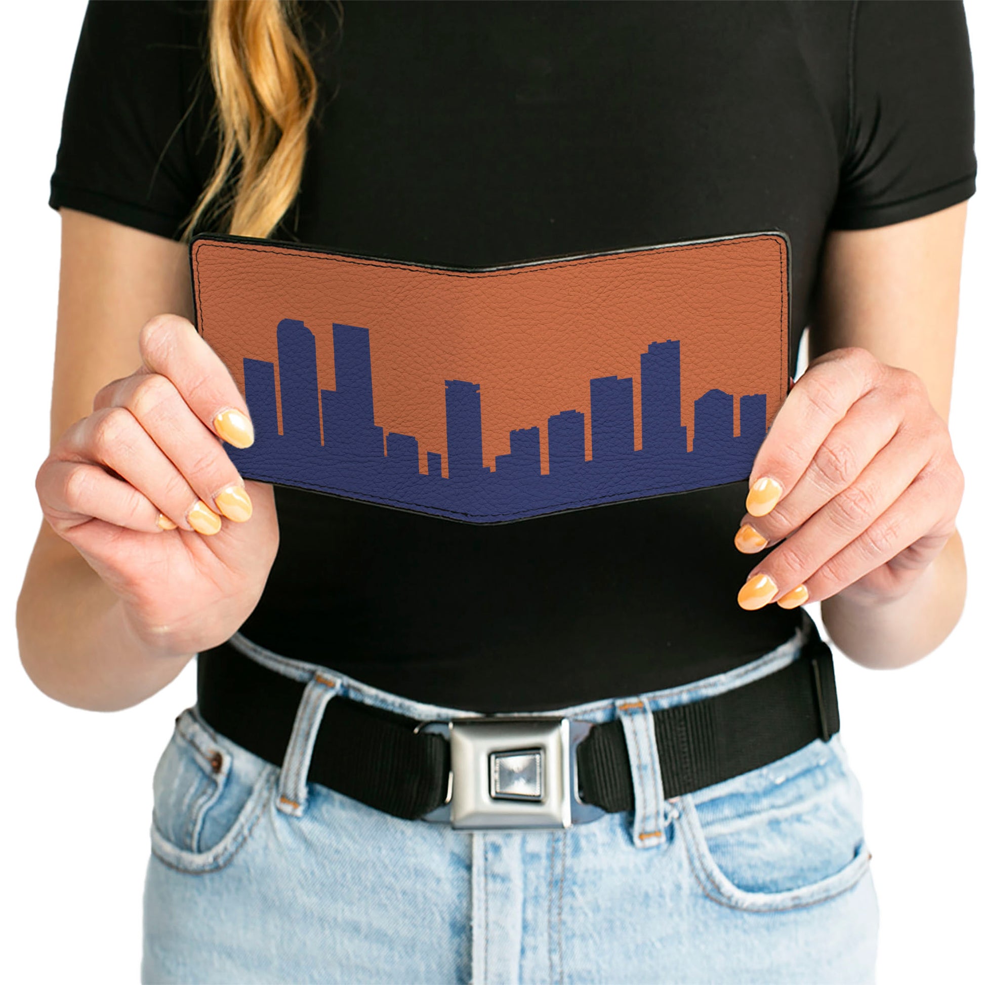 Bi-Fold Wallet - Denver Solid Skyline Orange Navy Bi-Fold Wallets Buckle-Down