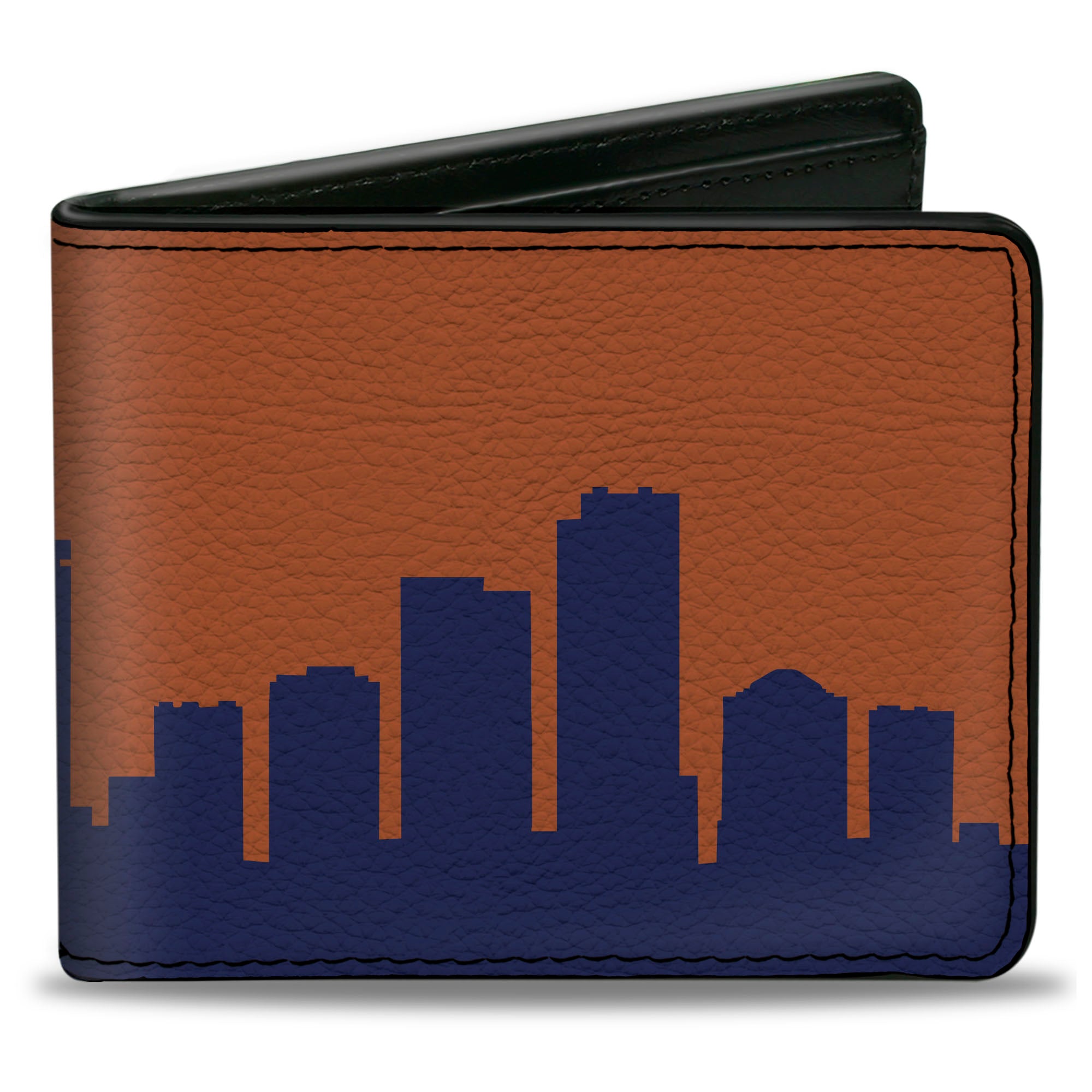 Bi-Fold Wallet - Denver Solid Skyline Orange Navy Bi-Fold Wallets Buckle-Down