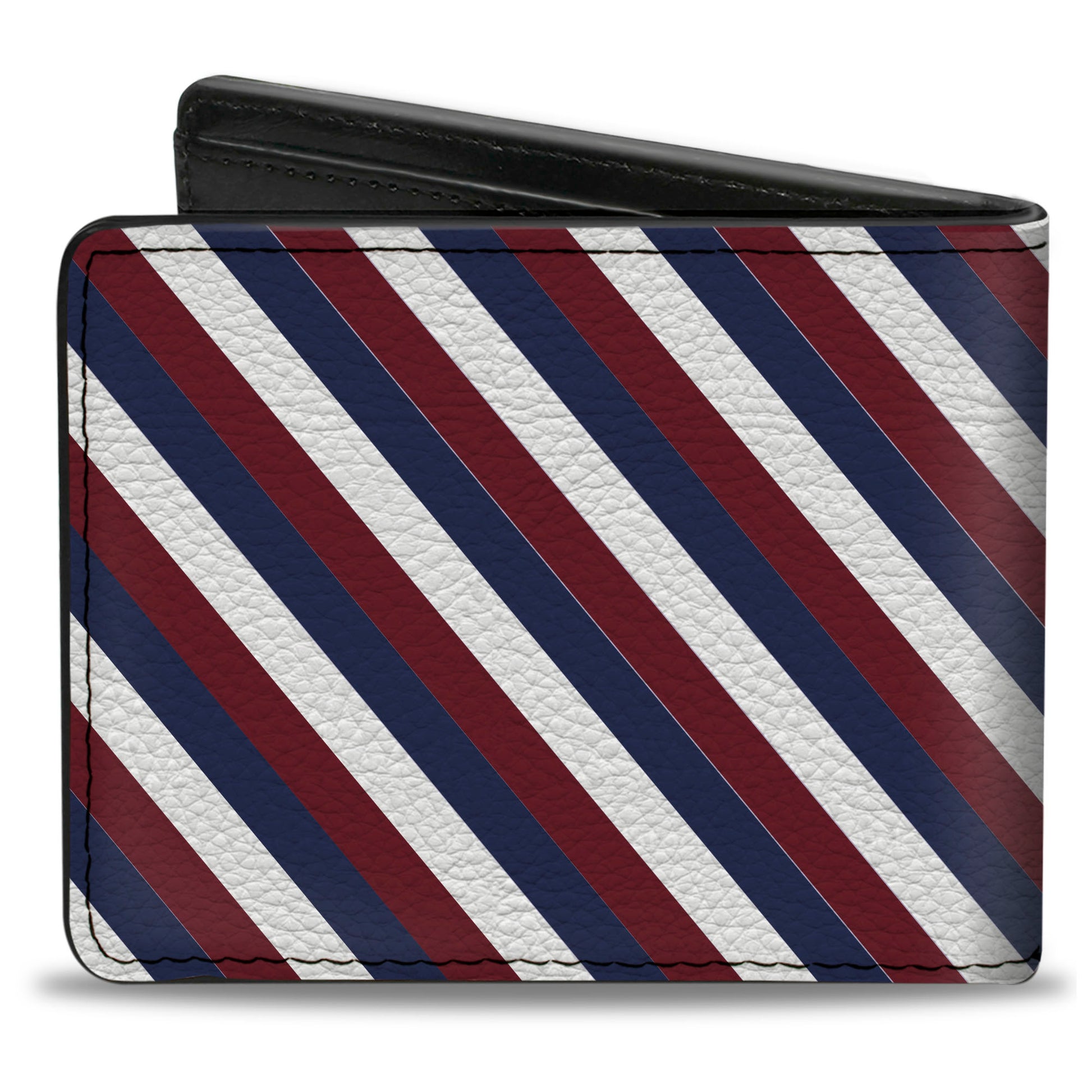 Bi-Fold Wallet - Diagonal Stripe Red White Navy Bi-Fold Wallets Buckle-Down