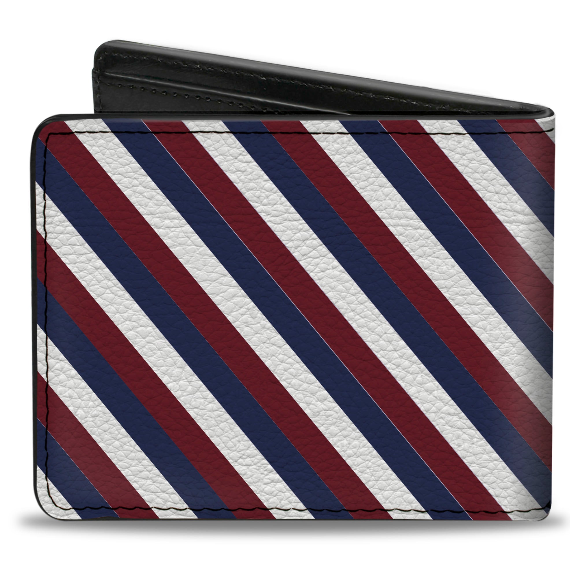 Bi-Fold Wallet - Diagonal Stripe Red White Navy Bi-Fold Wallets Buckle-Down