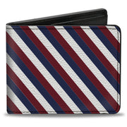 Bi-Fold Wallet - Diagonal Stripe Red White Navy Bi-Fold Wallets Buckle-Down