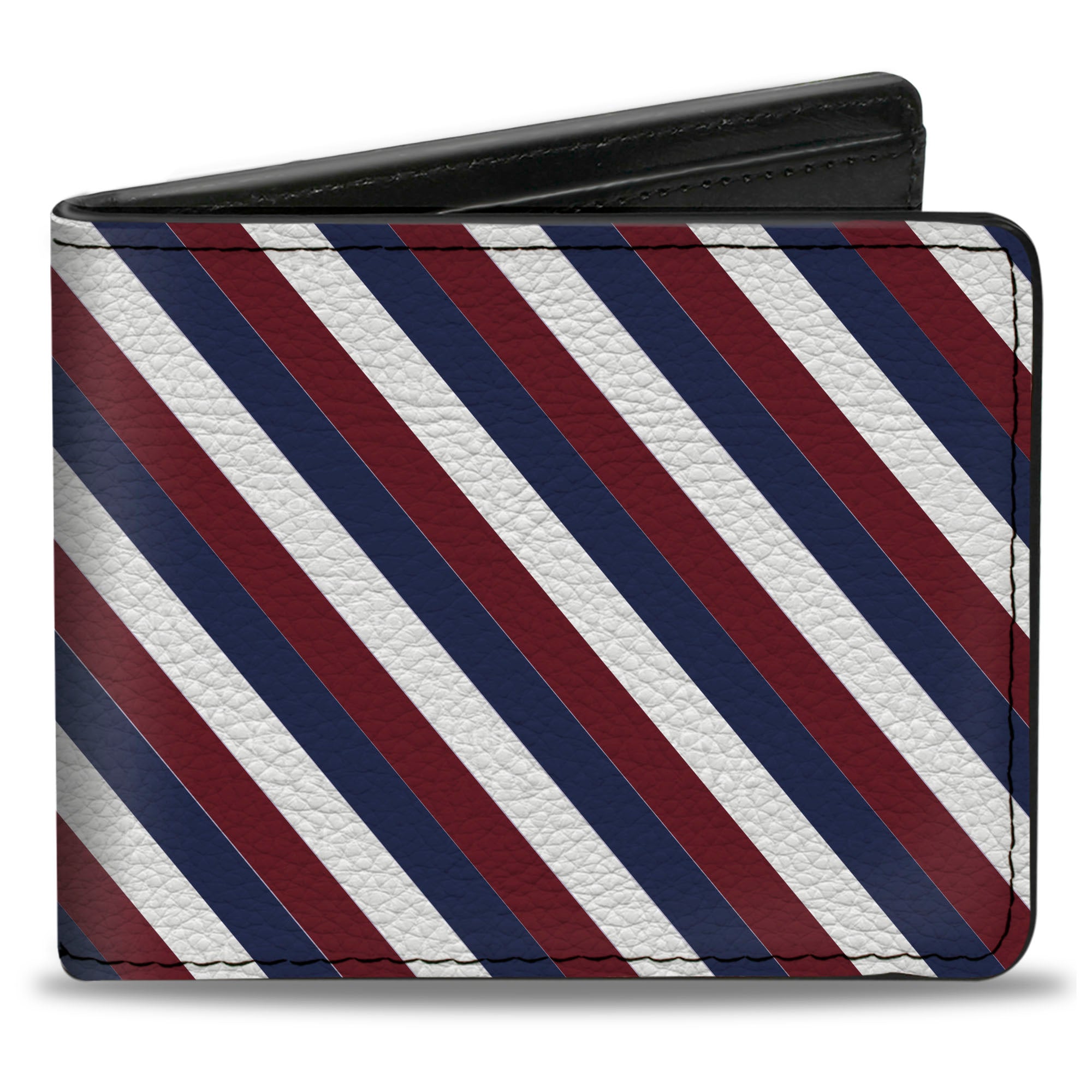 Bi-Fold Wallet - Diagonal Stripe Red White Navy Bi-Fold Wallets Buckle-Down