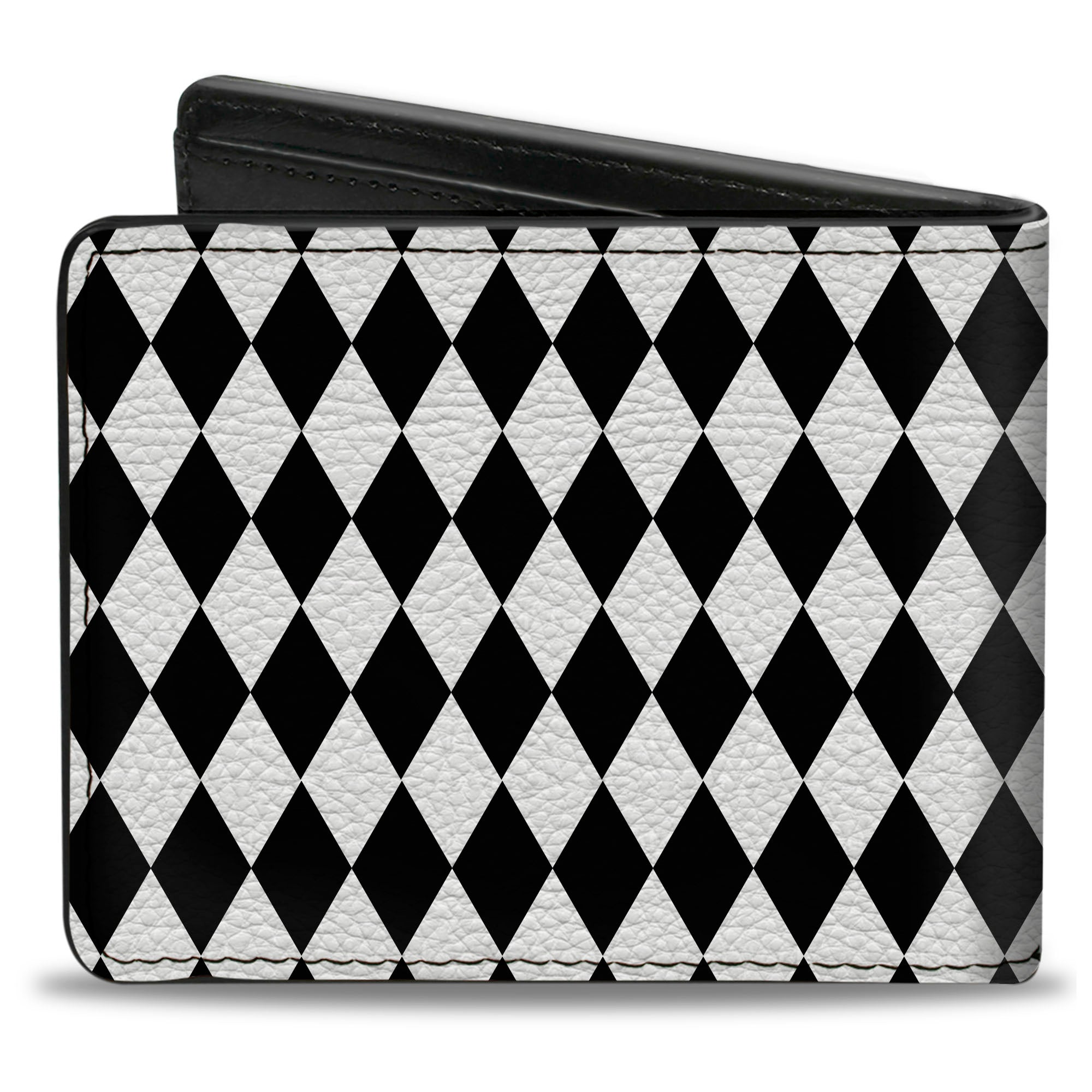Bi-Fold Wallet - Diamonds Stripe White Black Bi-Fold Wallets Buckle-Down