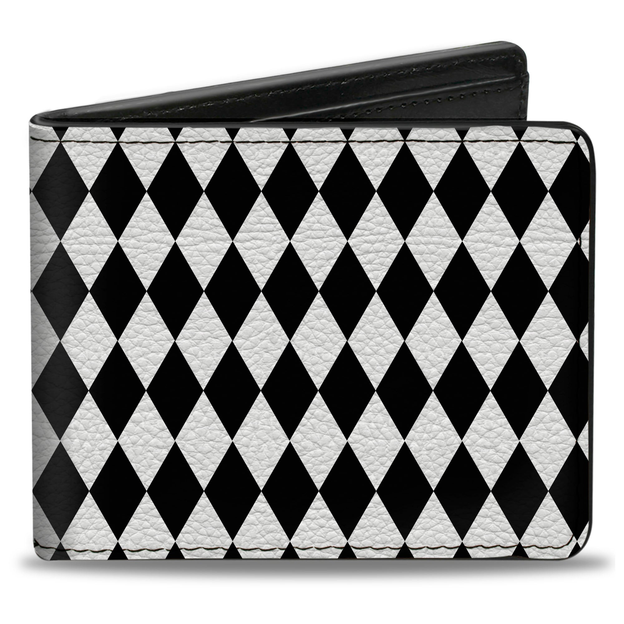 Bi-Fold Wallet - Diamonds Stripe White Black Bi-Fold Wallets Buckle-Down