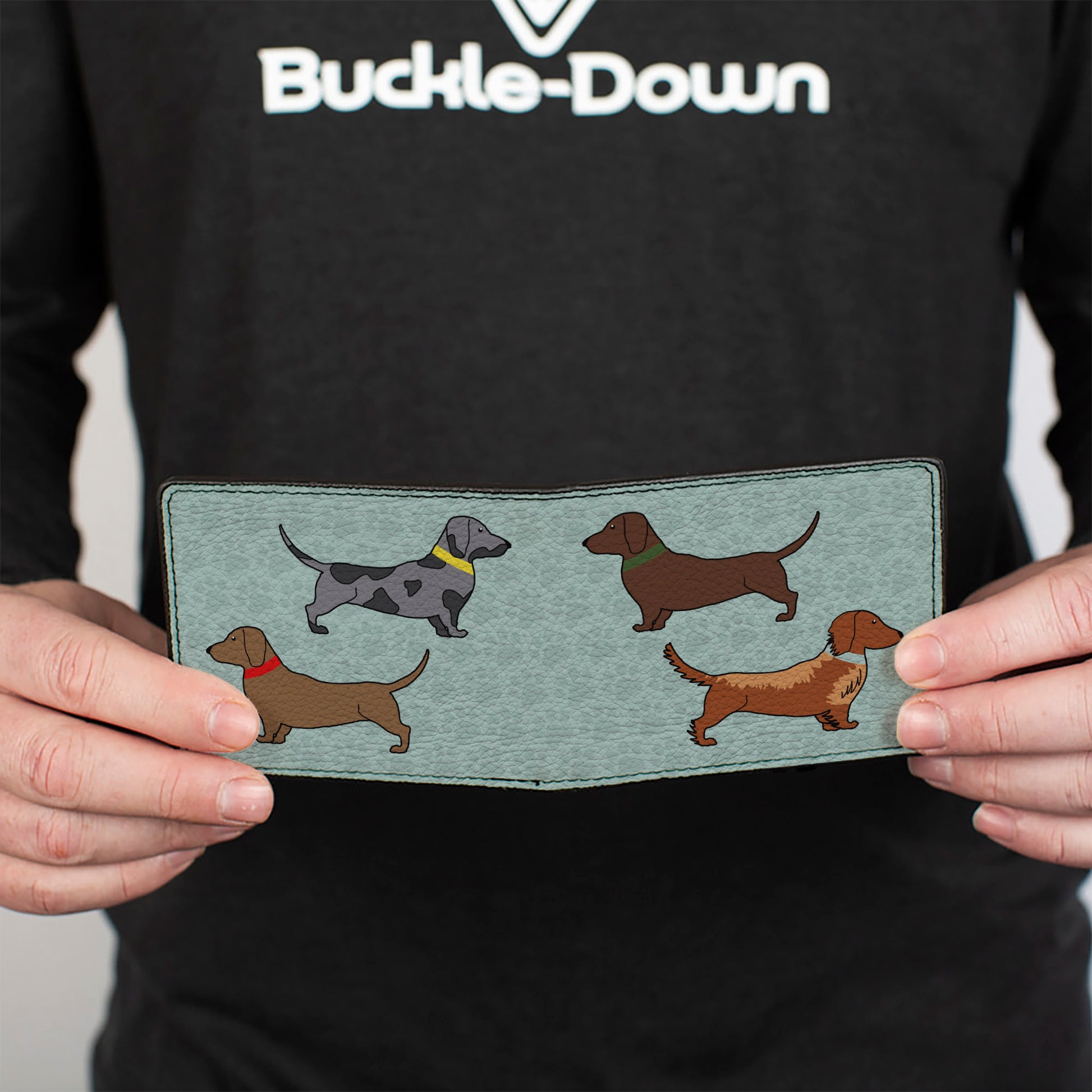 Bi-Fold Wallet - Dachshund 4-Dogs Paws Aquas Bi-Fold Wallets Buckle-Down