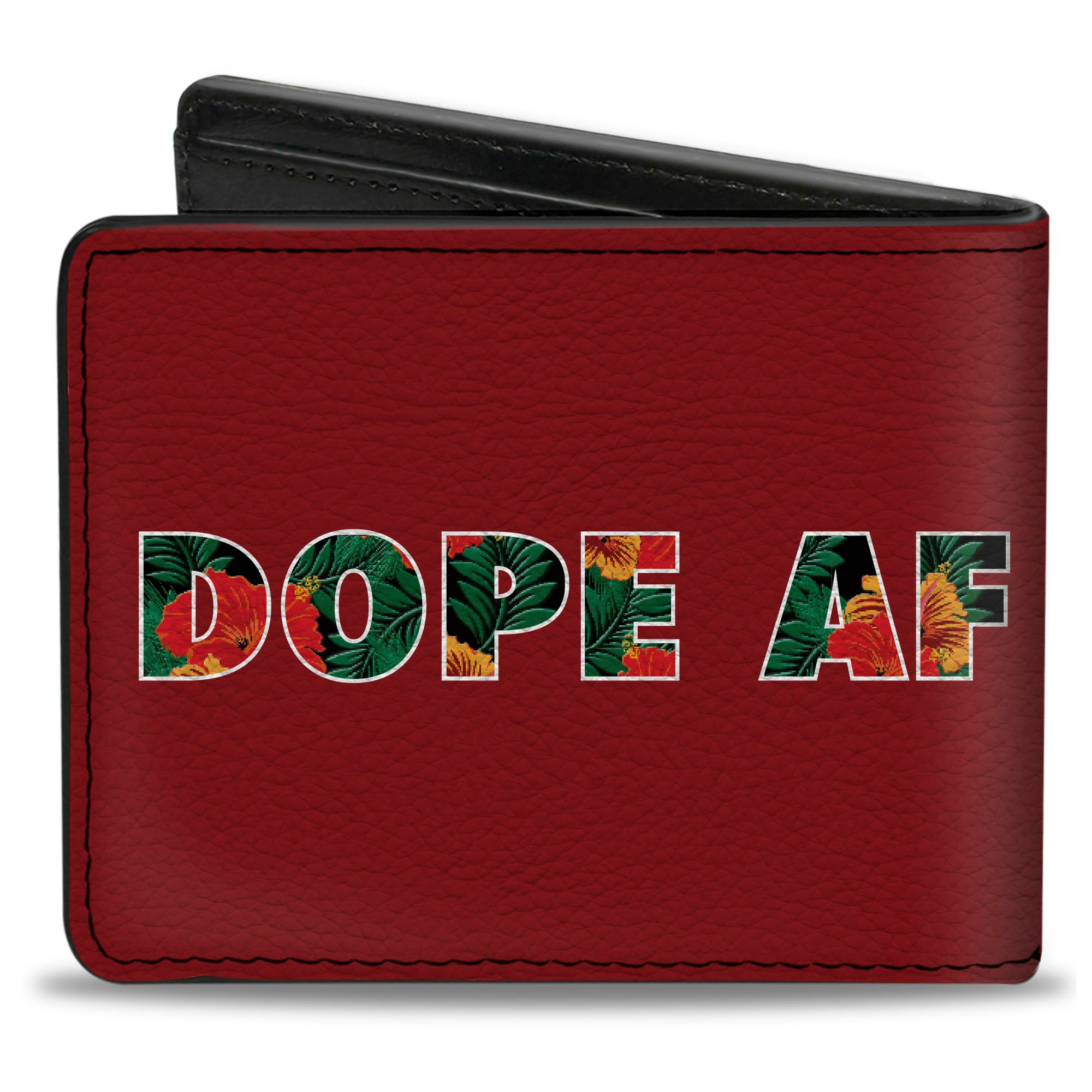 Bi-Fold Wallet - DOPE AF Red White Tropical Flowers Bi-Fold Wallets Buckle-Down