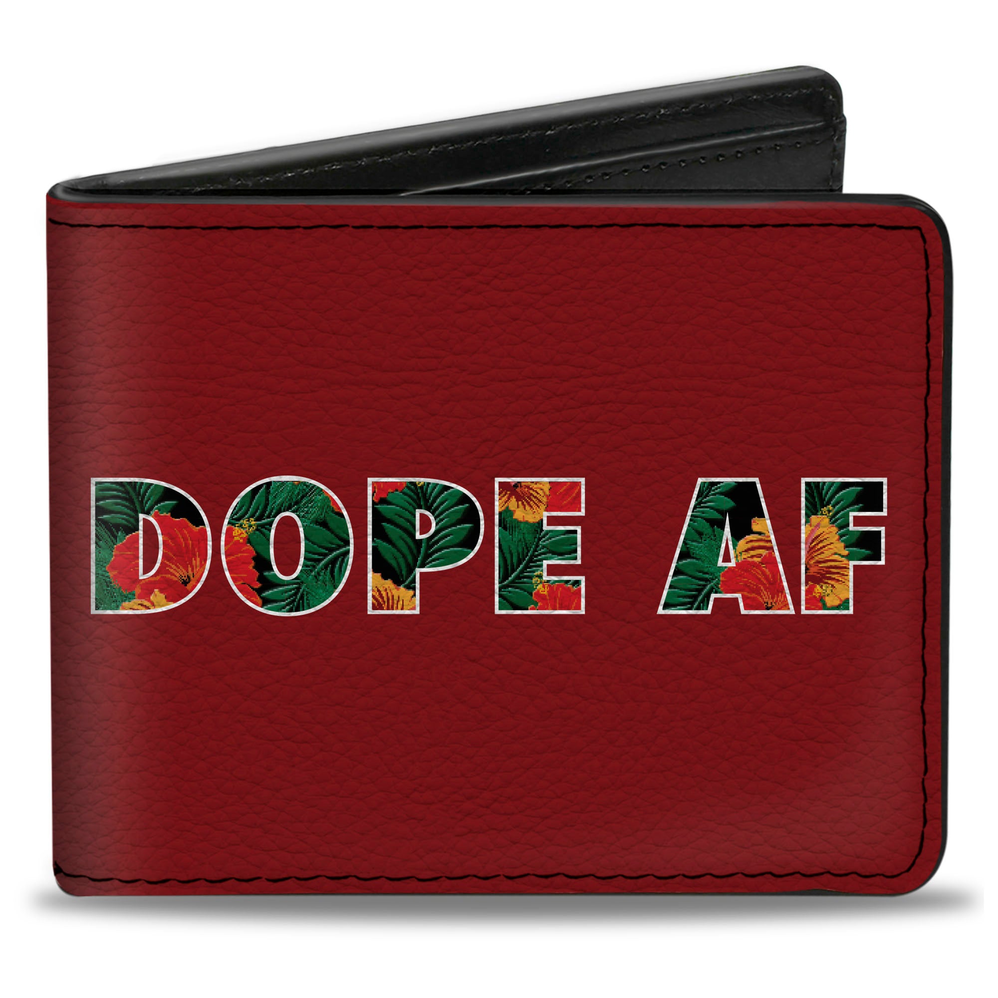 Bi-Fold Wallet - DOPE AF Red White Tropical Flowers Bi-Fold Wallets Buckle-Down