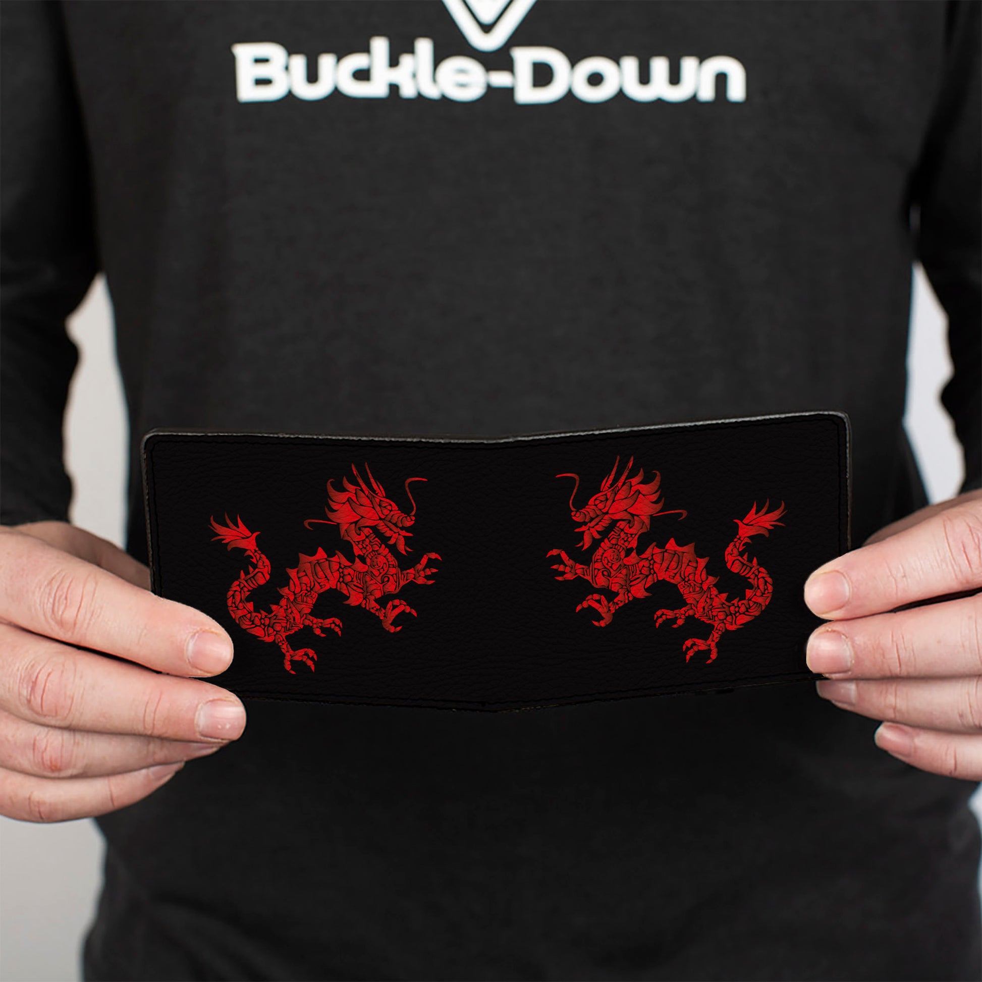 Bi-Fold Wallet - Dragon Reflection Black Reds Bi-Fold Wallets Buckle-Down