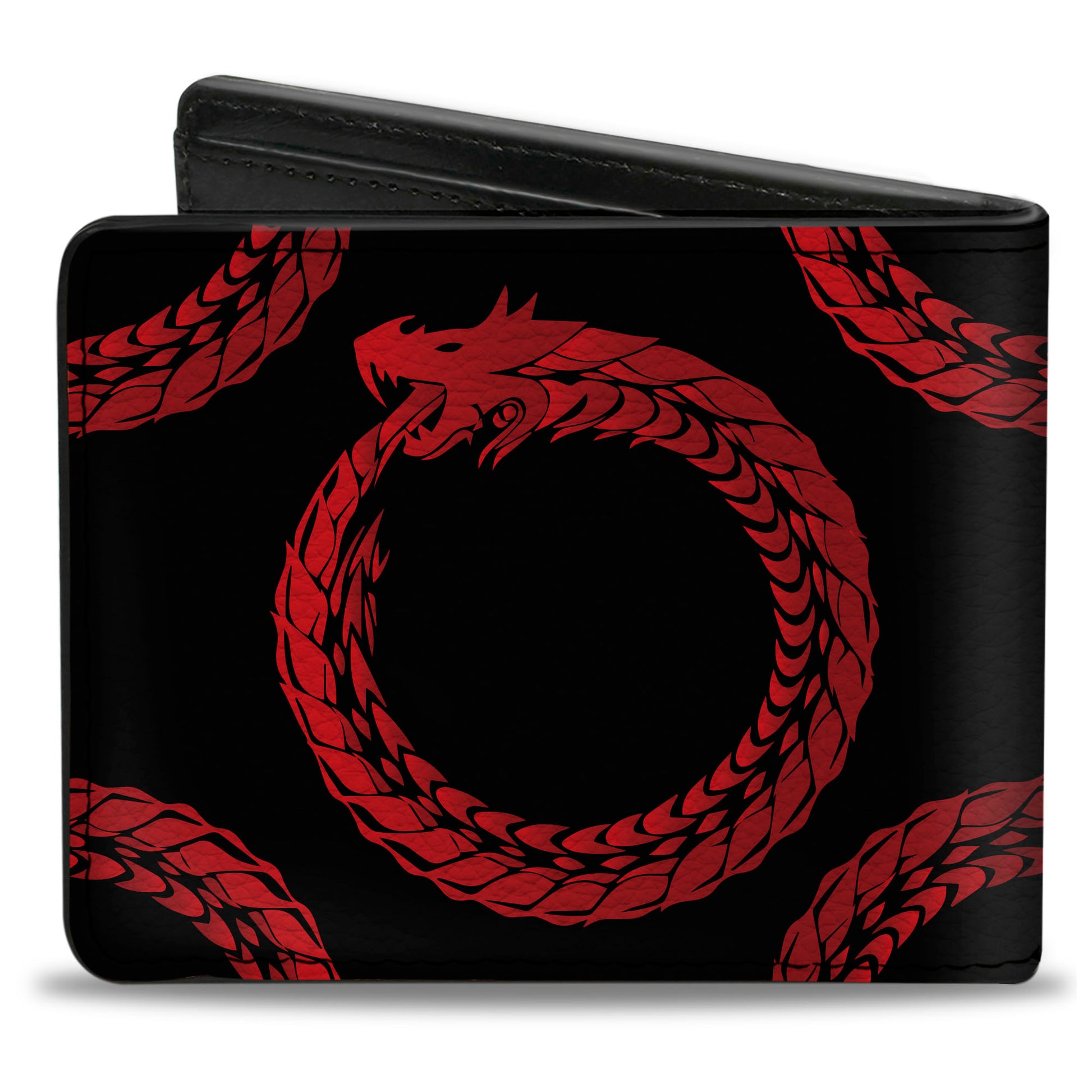 Bi-Fold Wallet - Dragon Ouroboros Black Reds Bi-Fold Wallets Buckle-Down