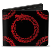 Bi-Fold Wallet - Dragon Ouroboros Black Reds Bi-Fold Wallets Buckle-Down