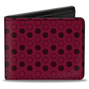 Bi-Fold Wallet - Dots Solid Outline Maroon Bi-Fold Wallets Buckle-Down