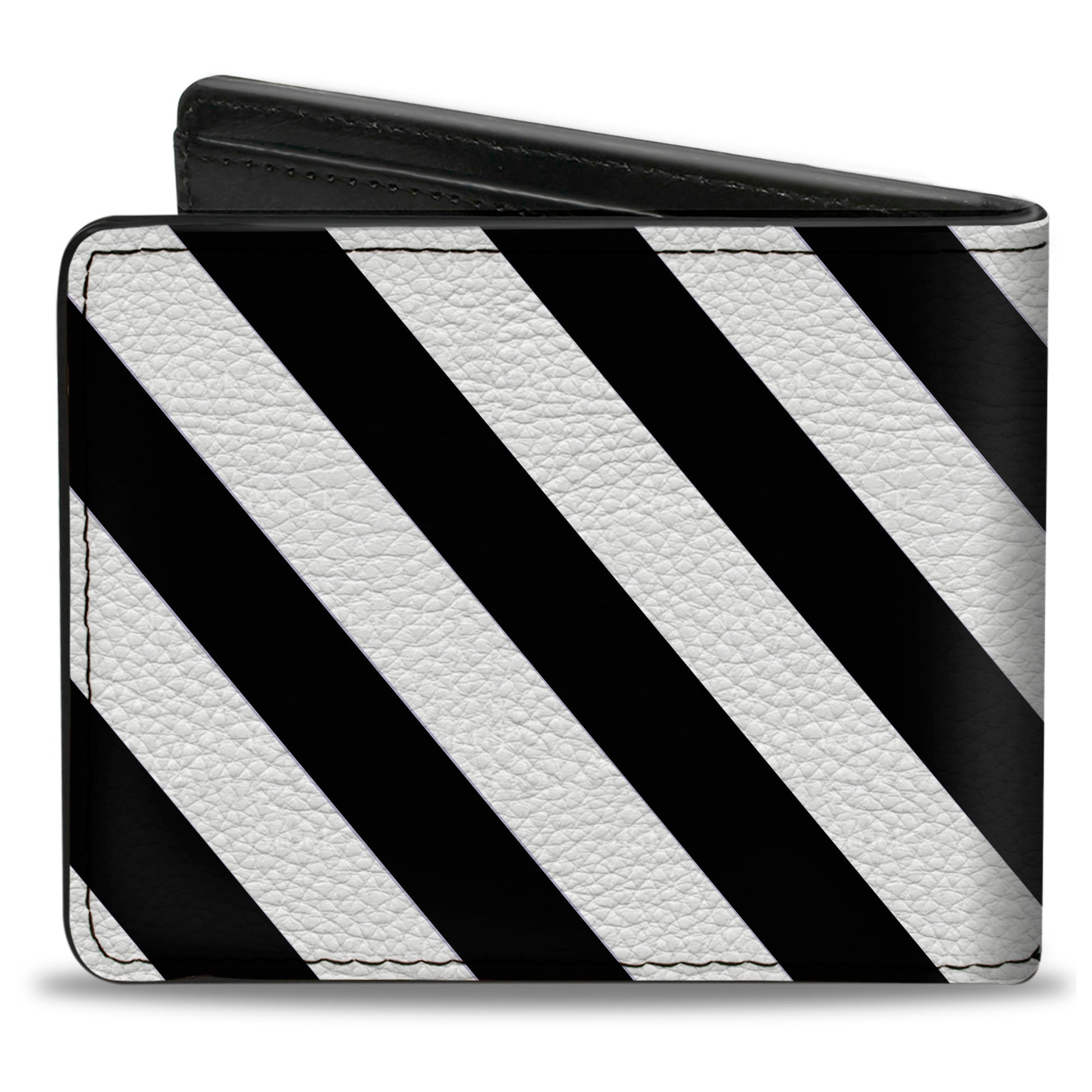 Bi-Fold Wallet - Diagonal Stripes2 White Black Bi-Fold Wallets Buckle-Down