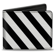 Bi-Fold Wallet - Diagonal Stripes2 White Black Bi-Fold Wallets Buckle-Down