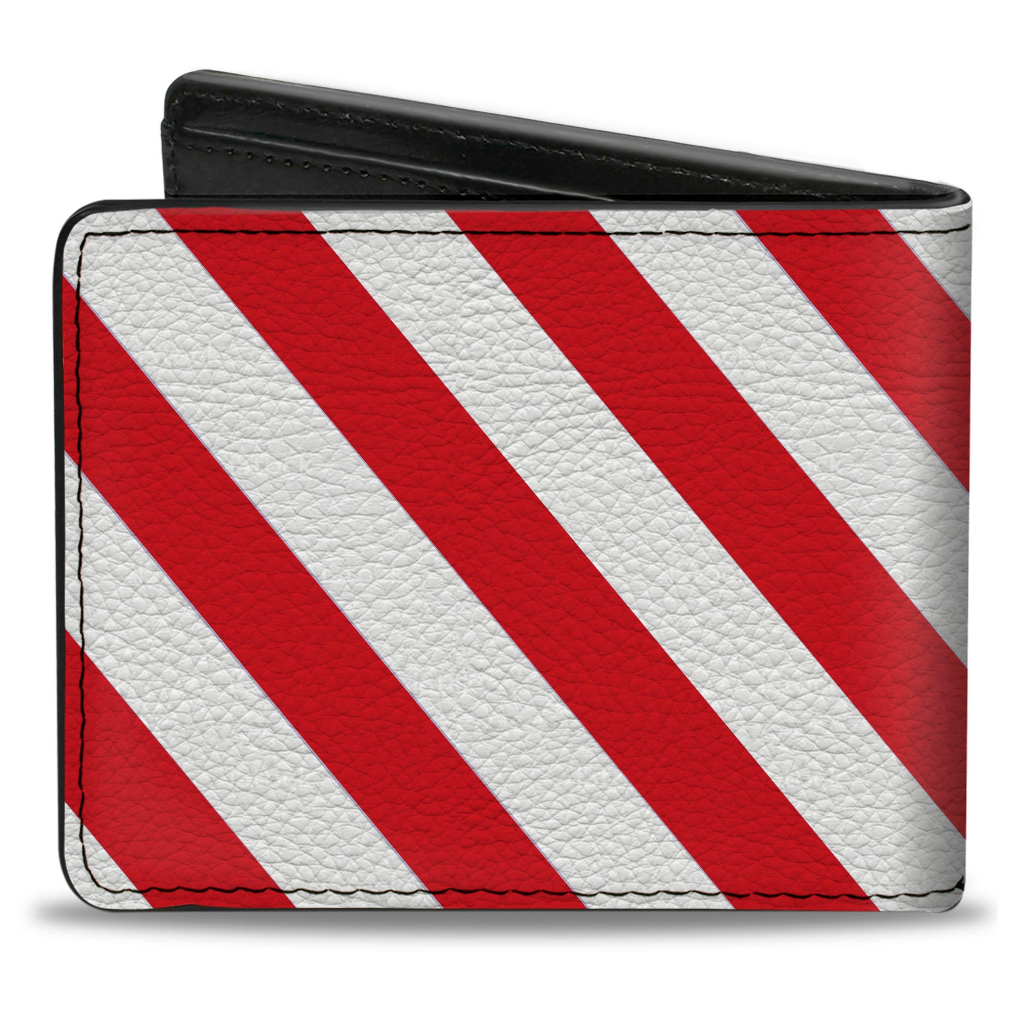 Bi-Fold Wallet - Diagonal Stripes2 White Red Bi-Fold Wallets Buckle-Down
