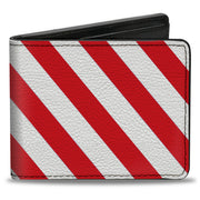 Bi-Fold Wallet - Diagonal Stripes2 White Red Bi-Fold Wallets Buckle-Down