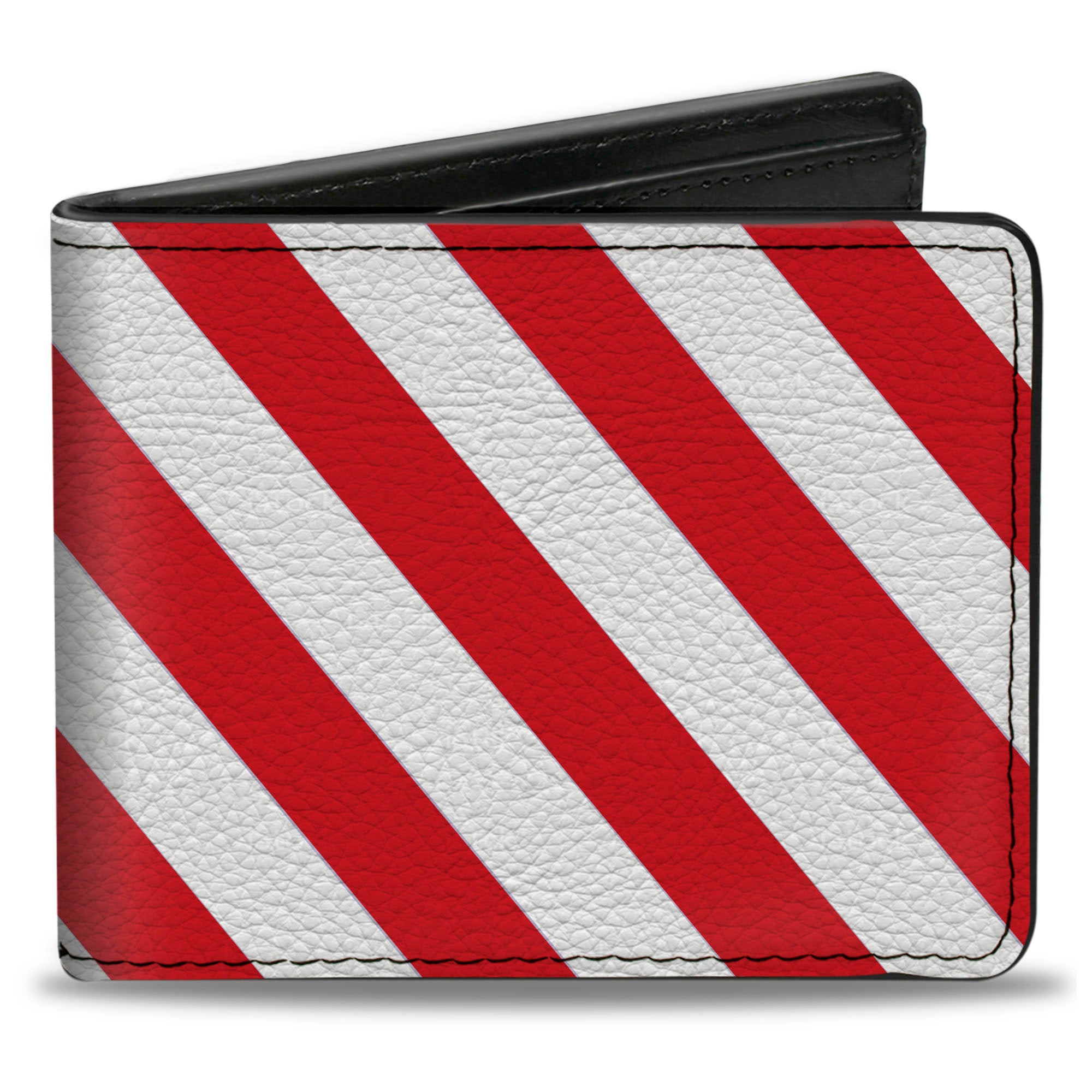 Bi-Fold Wallet - Diagonal Stripes2 White Red Bi-Fold Wallets Buckle-Down