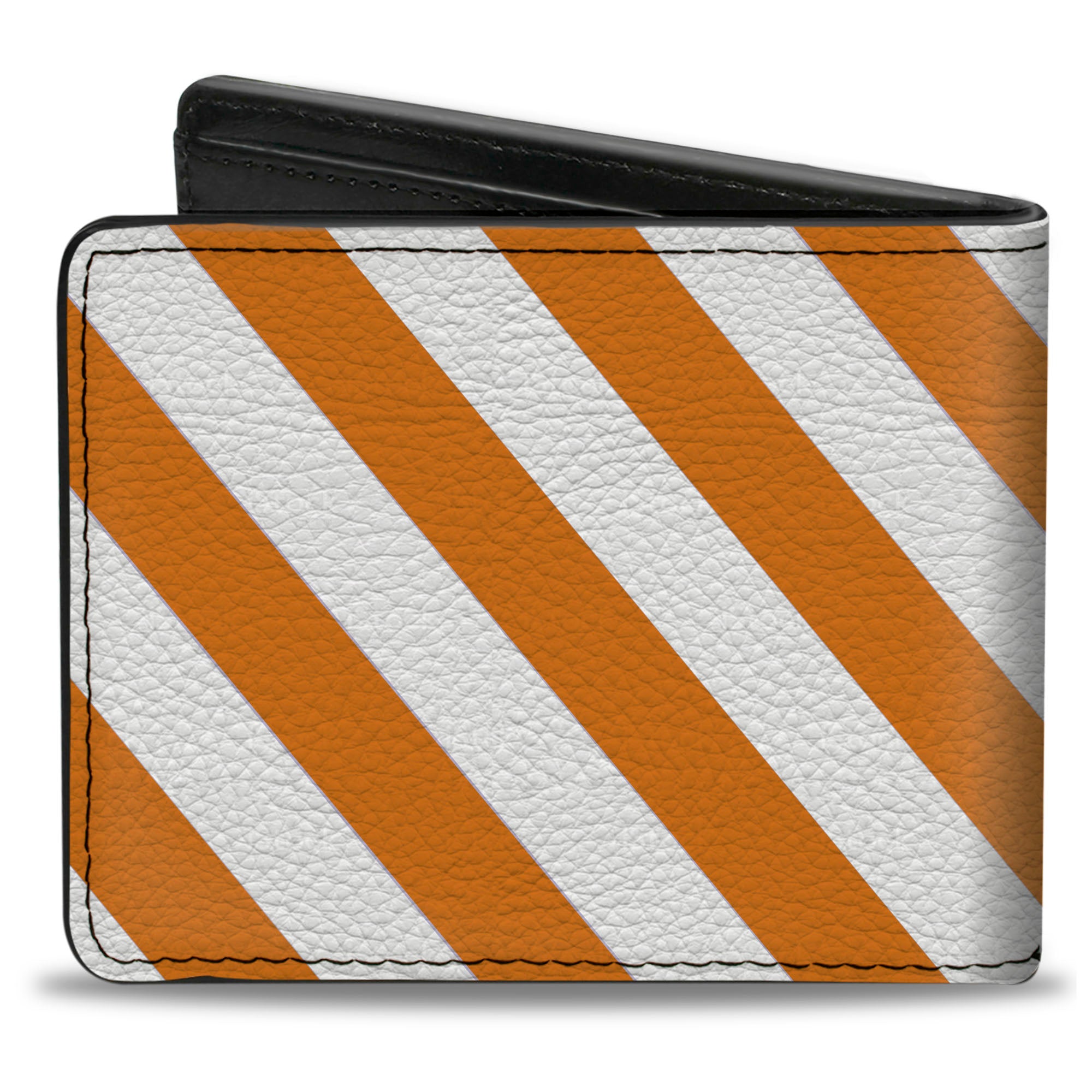 Bi-Fold Wallet - Diagonal Stripes2 White Orange Bi-Fold Wallets Buckle-Down