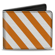 Bi-Fold Wallet - Diagonal Stripes2 White Orange Bi-Fold Wallets Buckle-Down